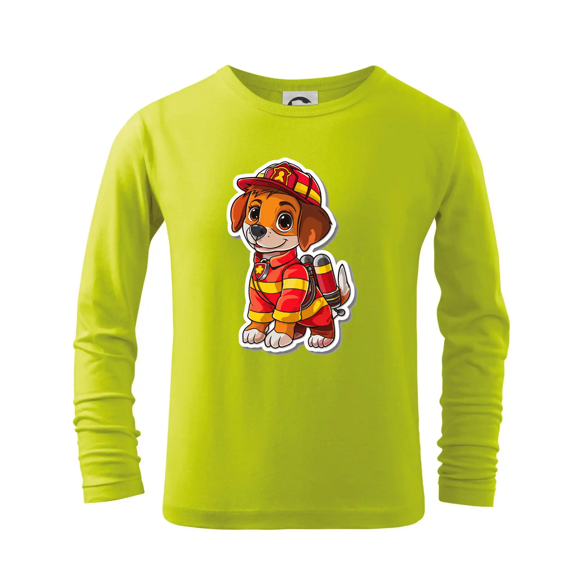 Originálne tričká pre hasičov - Malý hasič - psík - Tričko detské Long Sleeve