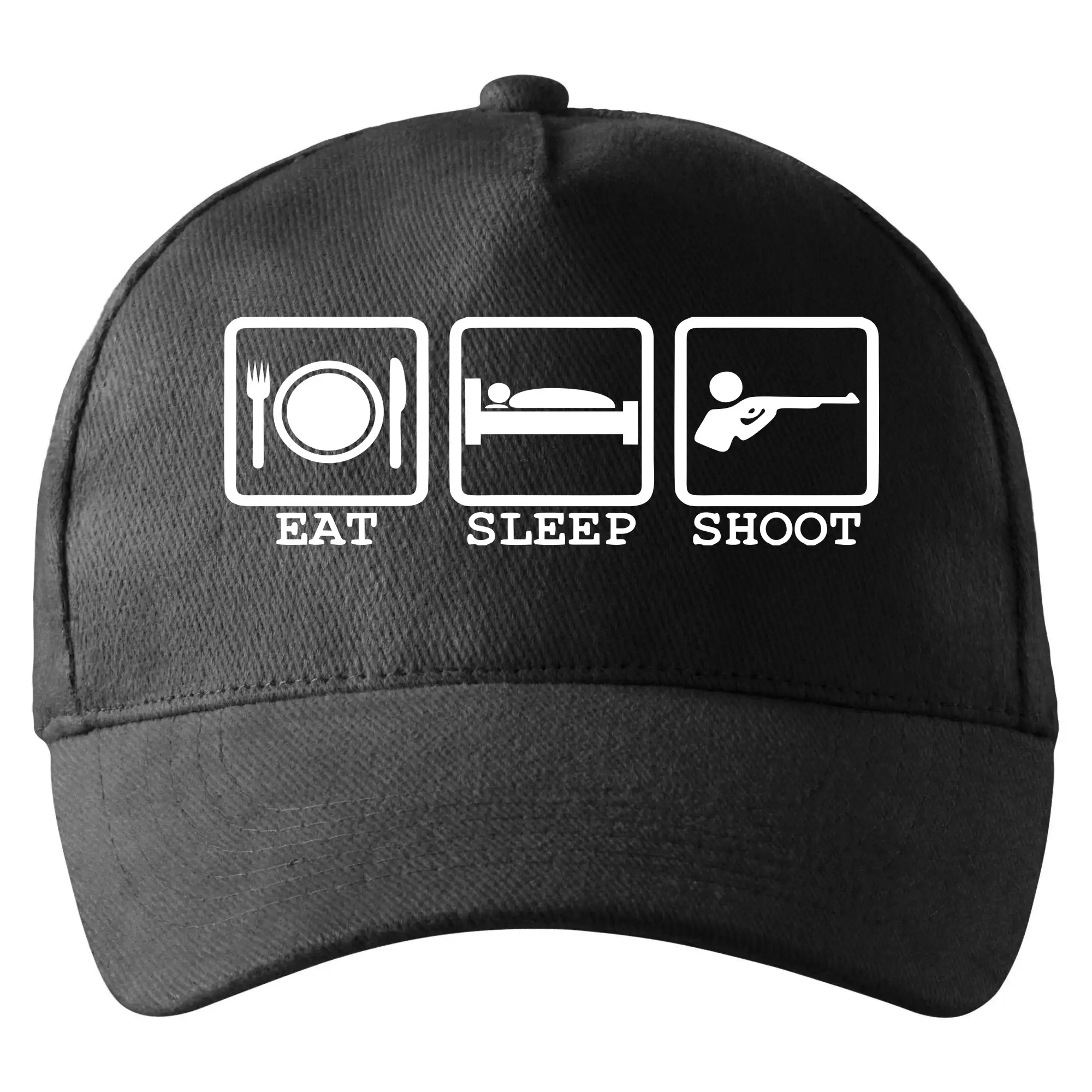 Eat sleep repeat - Eat sleep shot - Šiltovka so zahnutým šiltom a mosaznou sponou
