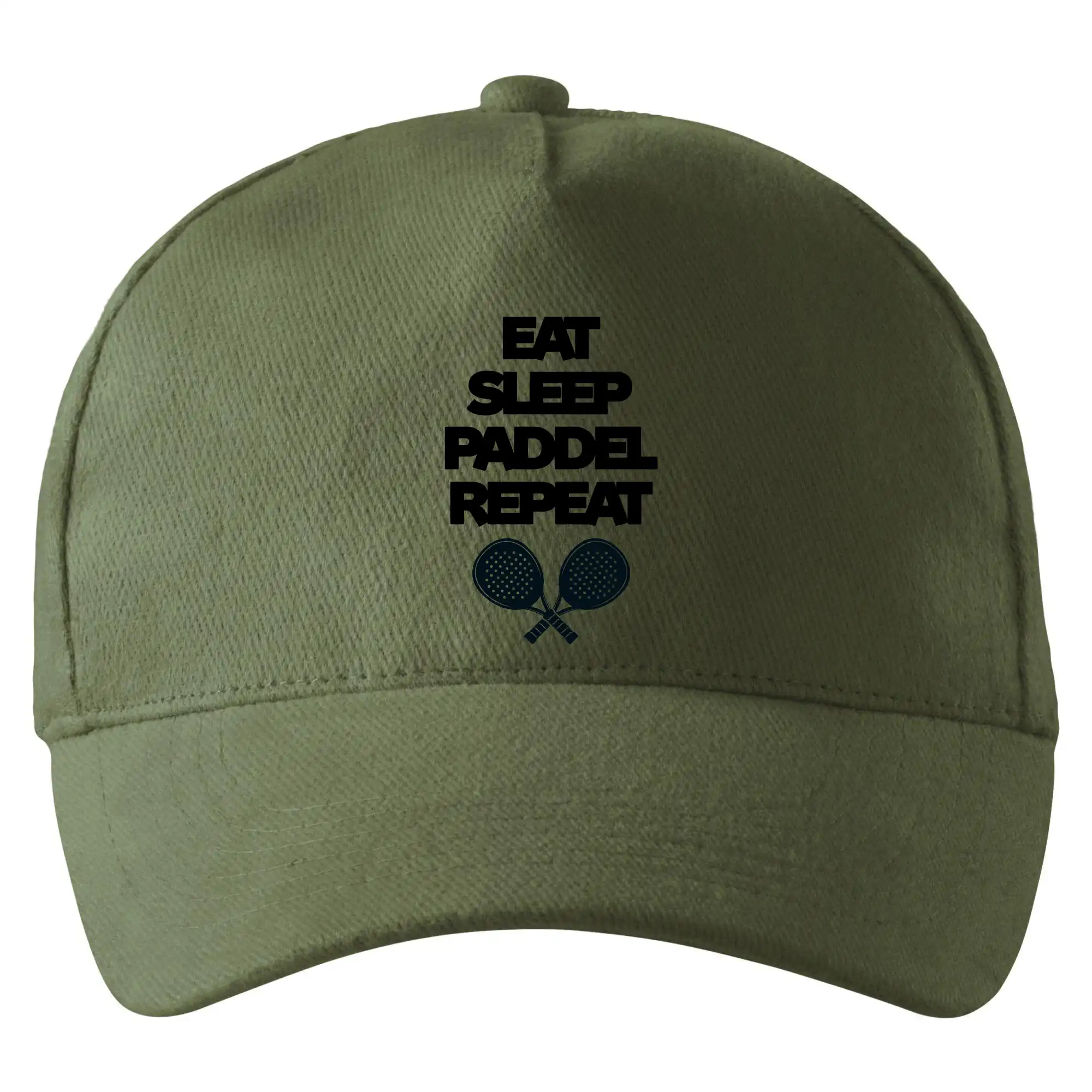 Tričká s motívmi Padel tenis - Eat sleep padiel repeat pod sebou - Šiltovka so zahnutým šiltom a mosaznou sponou