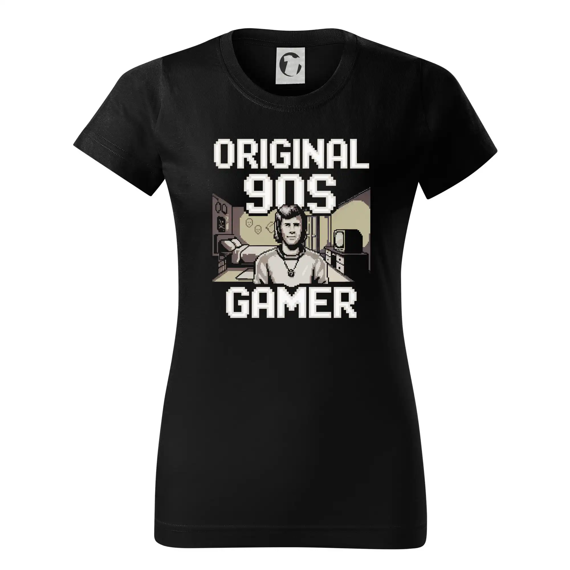 Tričká pre ajťákov - Original 90s gamer - béžový - Dámske tričko basic - ľahko voľnejšie a dlhšie