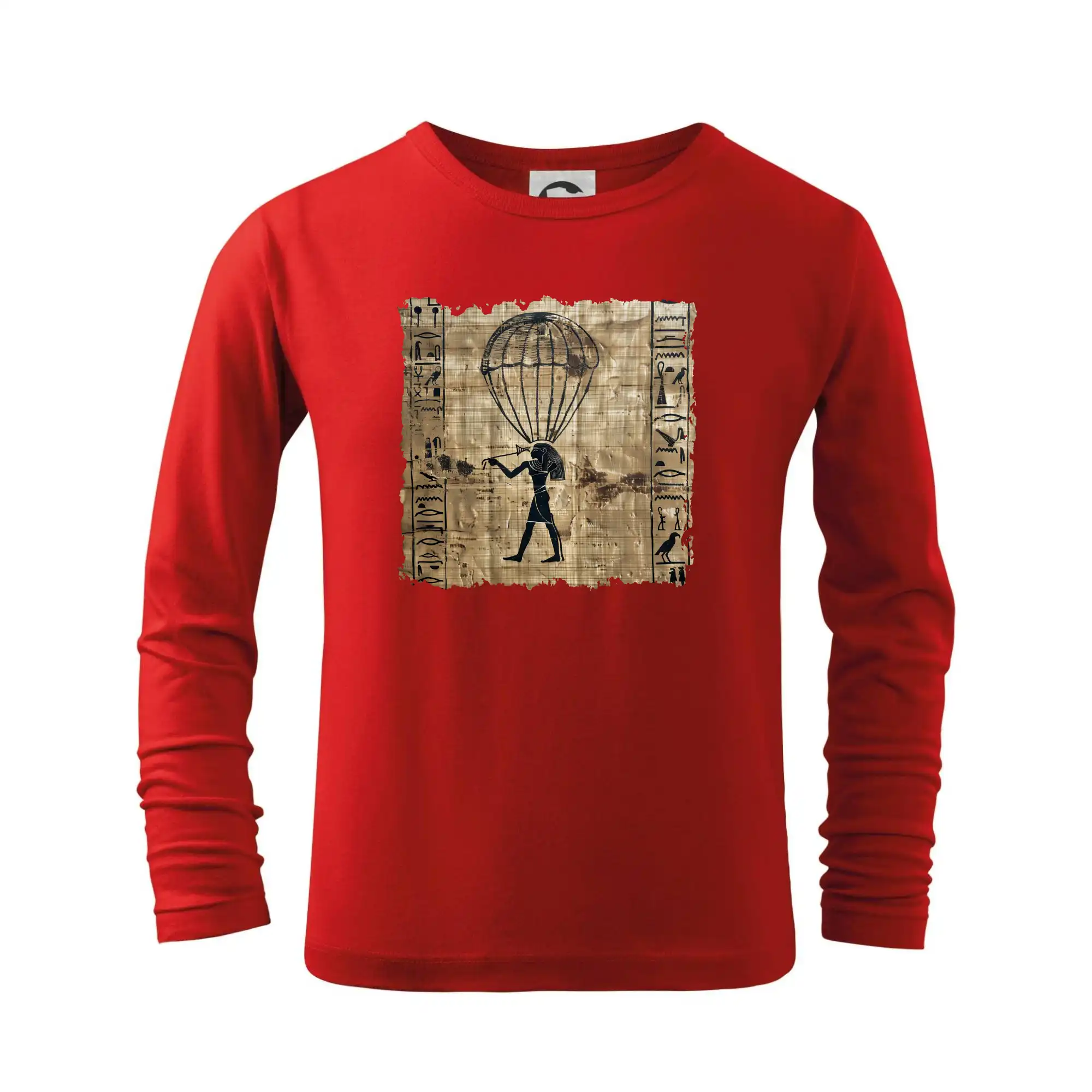 Tričká s motívom paraglidingu - Egyptské hieroglyfy parašutista - Tričko detské Long Sleeve