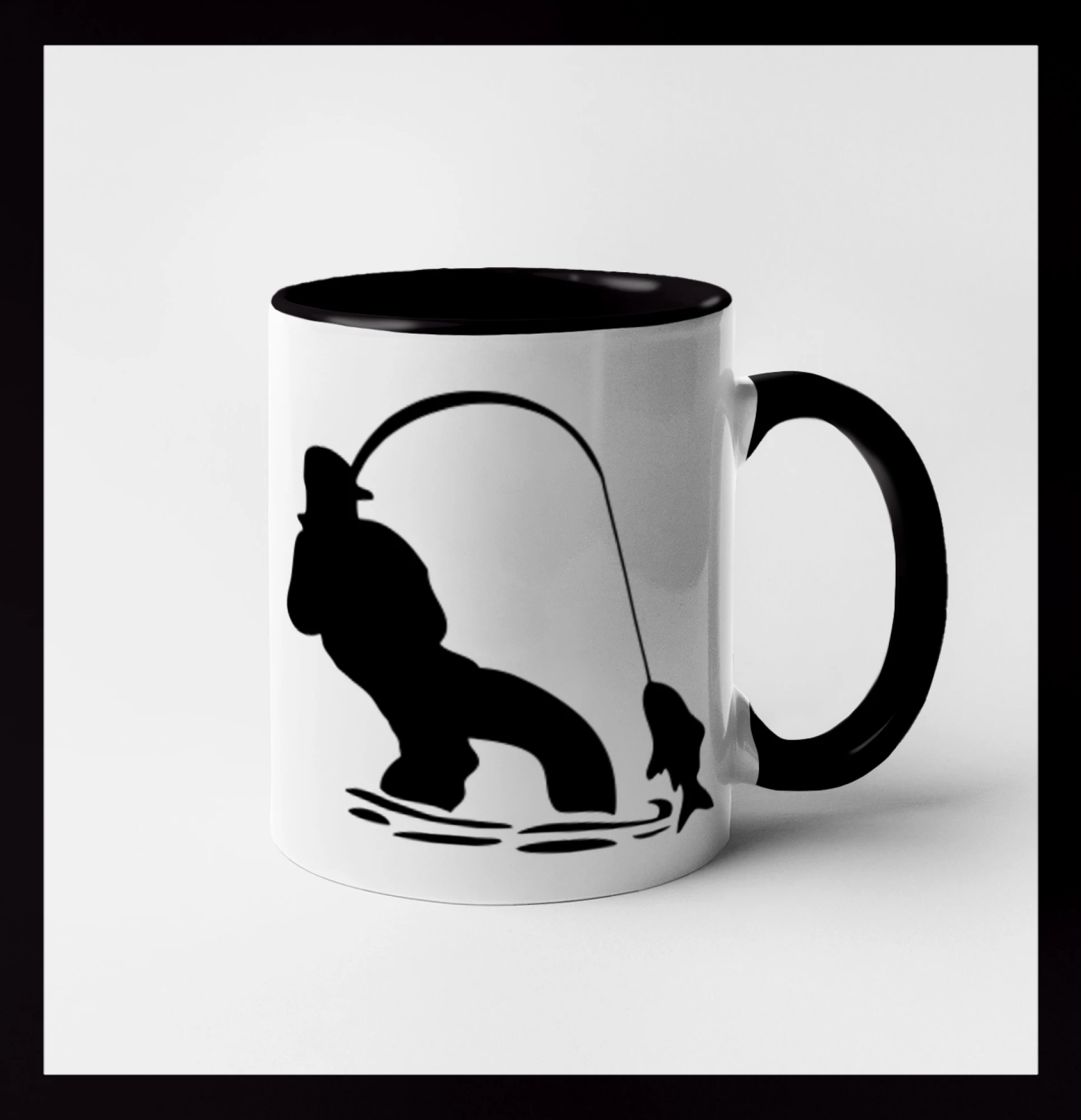 Rybár ťahajúce rybu