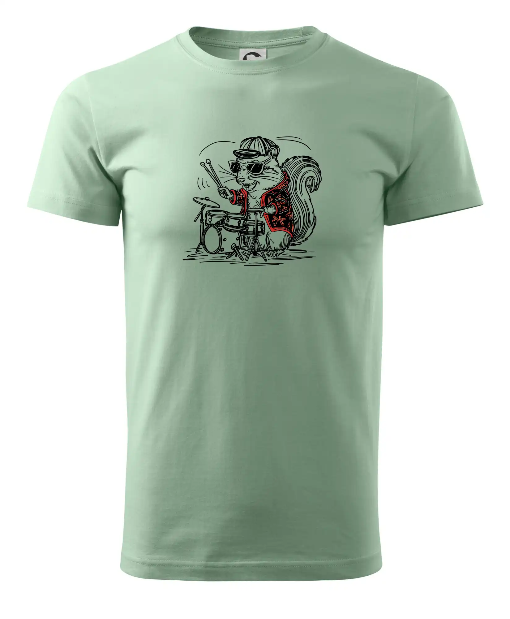 Squirrel playing drums