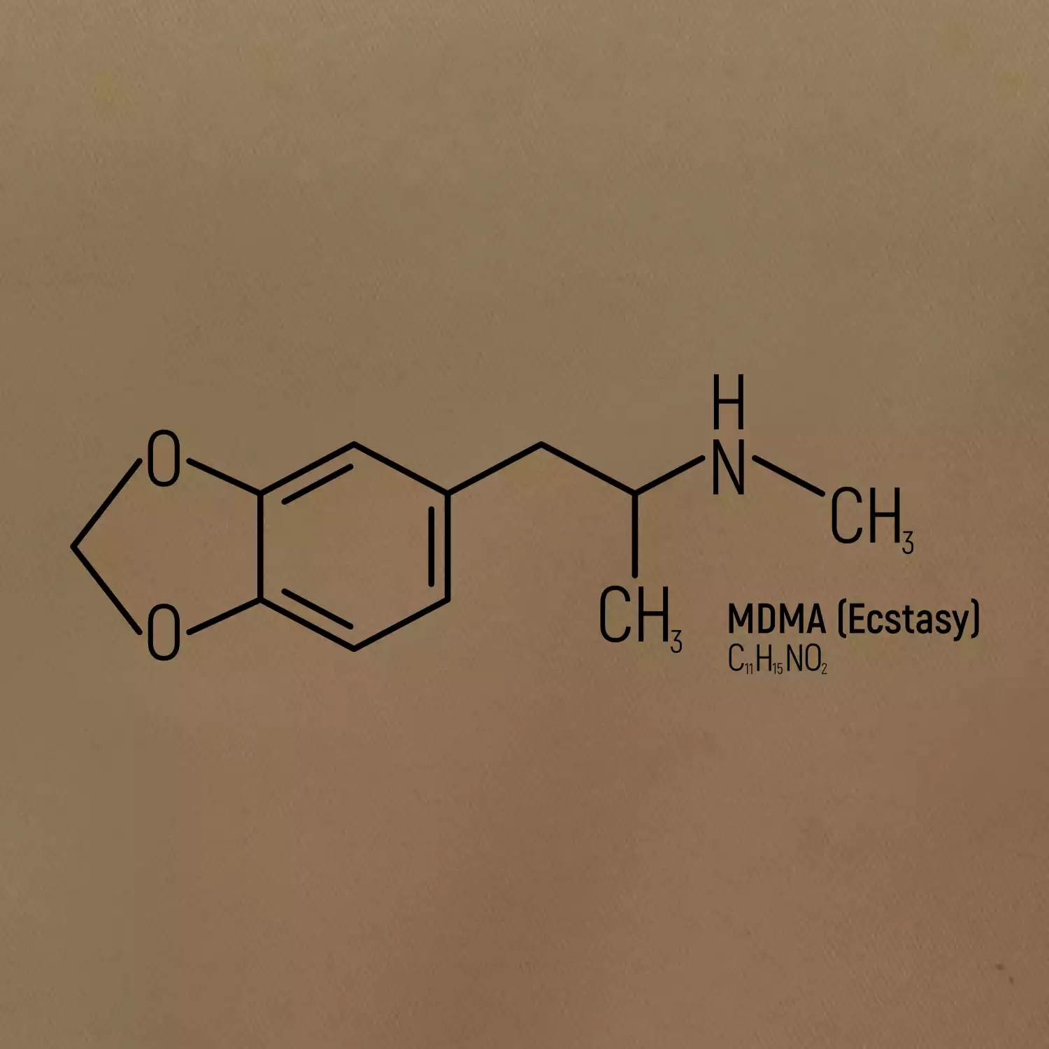 Molekulární struktura MDMA Extáze