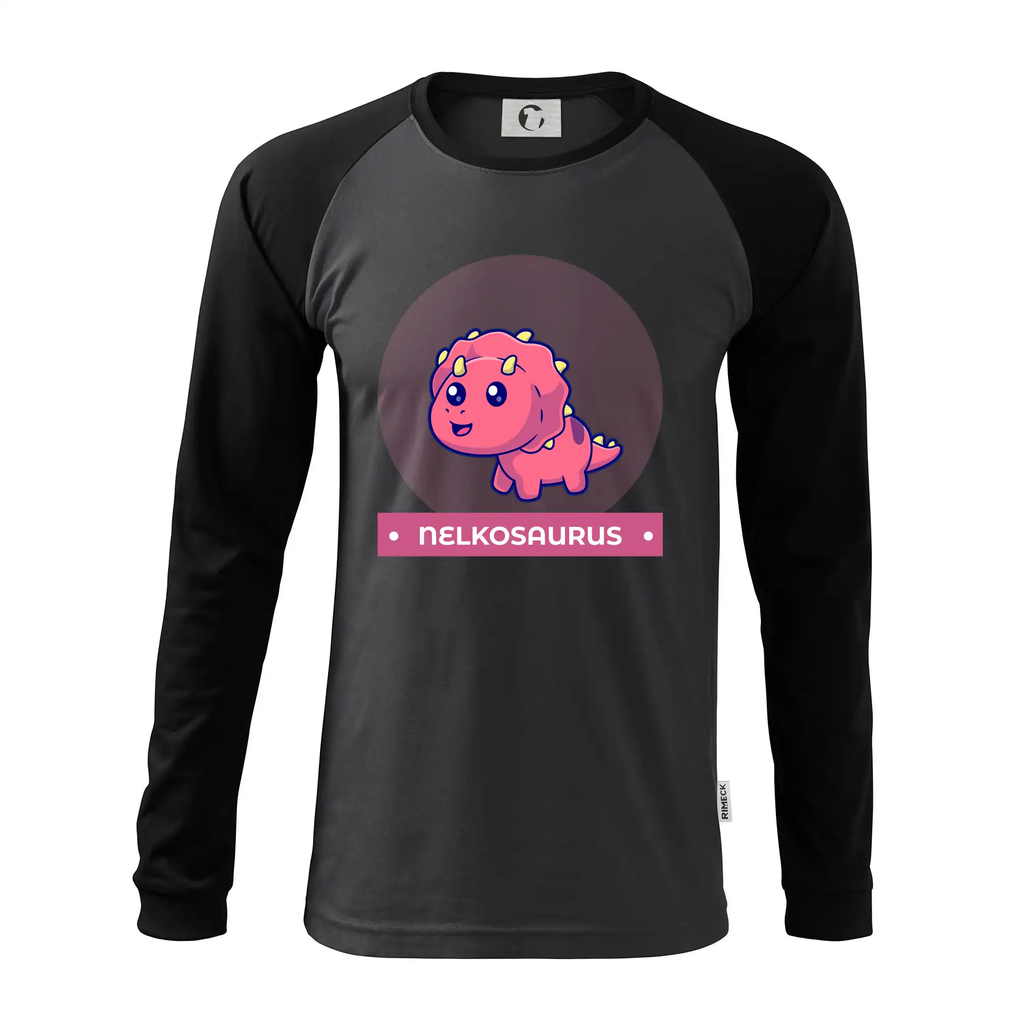 Detské tričká, mikiny a body s originálnymi potlačami | Veselé motívy pre chlapcov aj dievčatá - Dinosaurie mená - růžový dinosaurus - Pánske tričko s dlhým rukávom LS130
