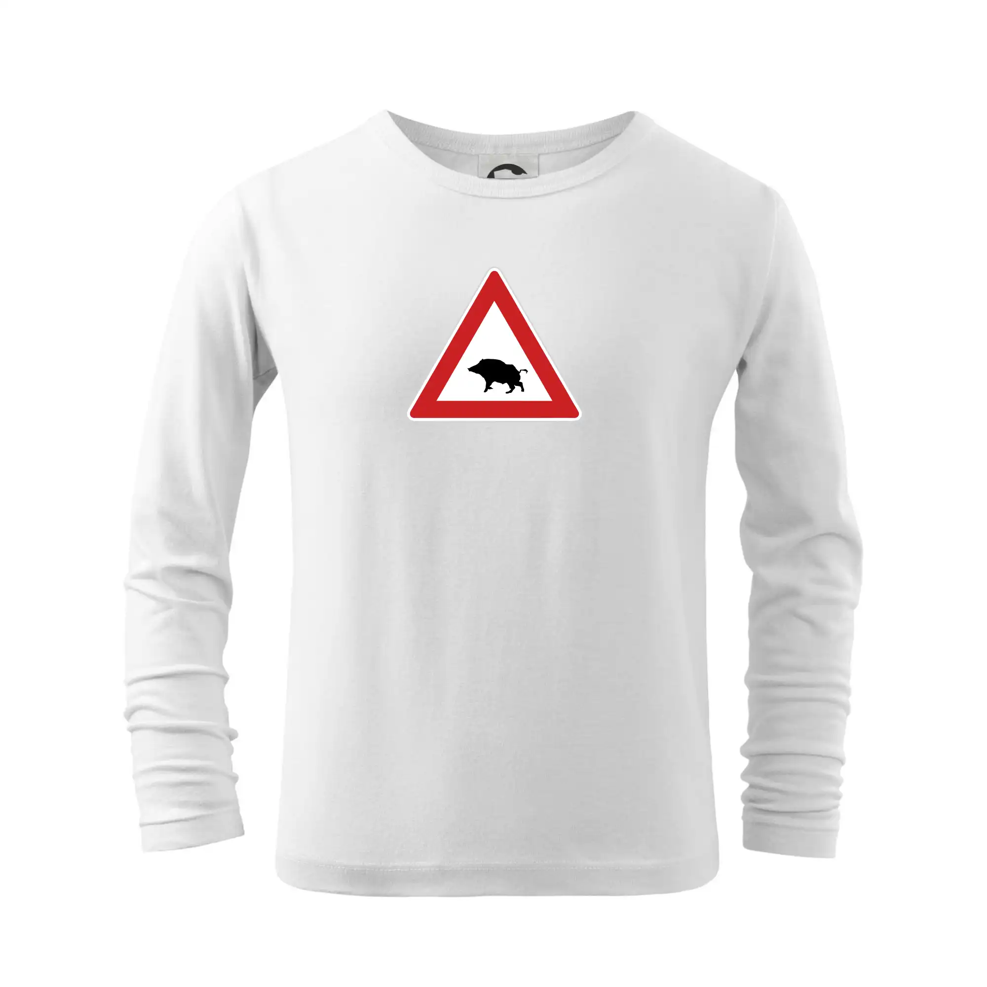 Tričká s obrázkami dopravných značiek - Dopravná značka - Pozor diviak - Tričko detské Long Sleeve