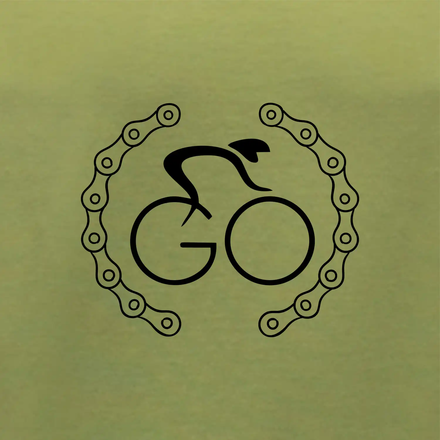 Logo cyklisty a řetěz