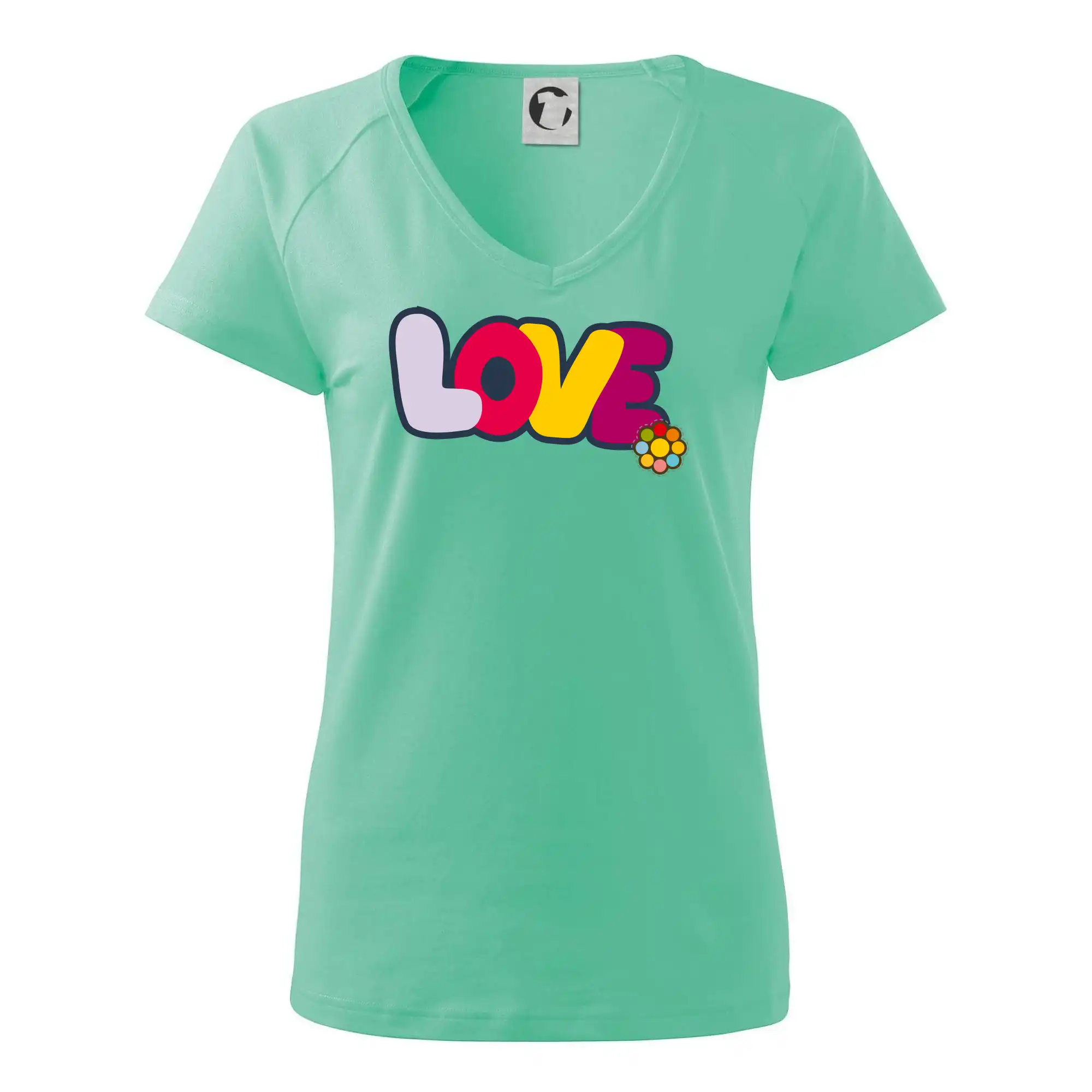 Love nápis s květinou