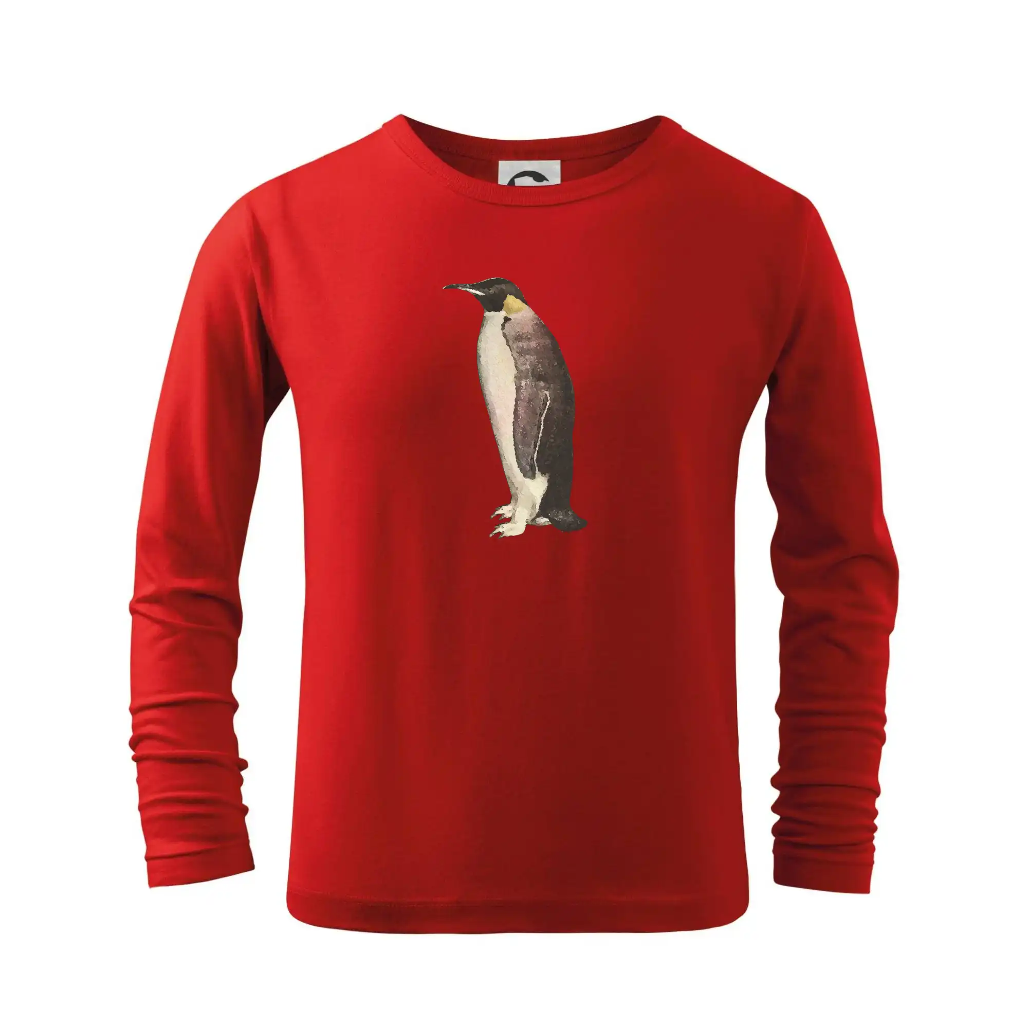 Tučňák kreslený vodovými barvami