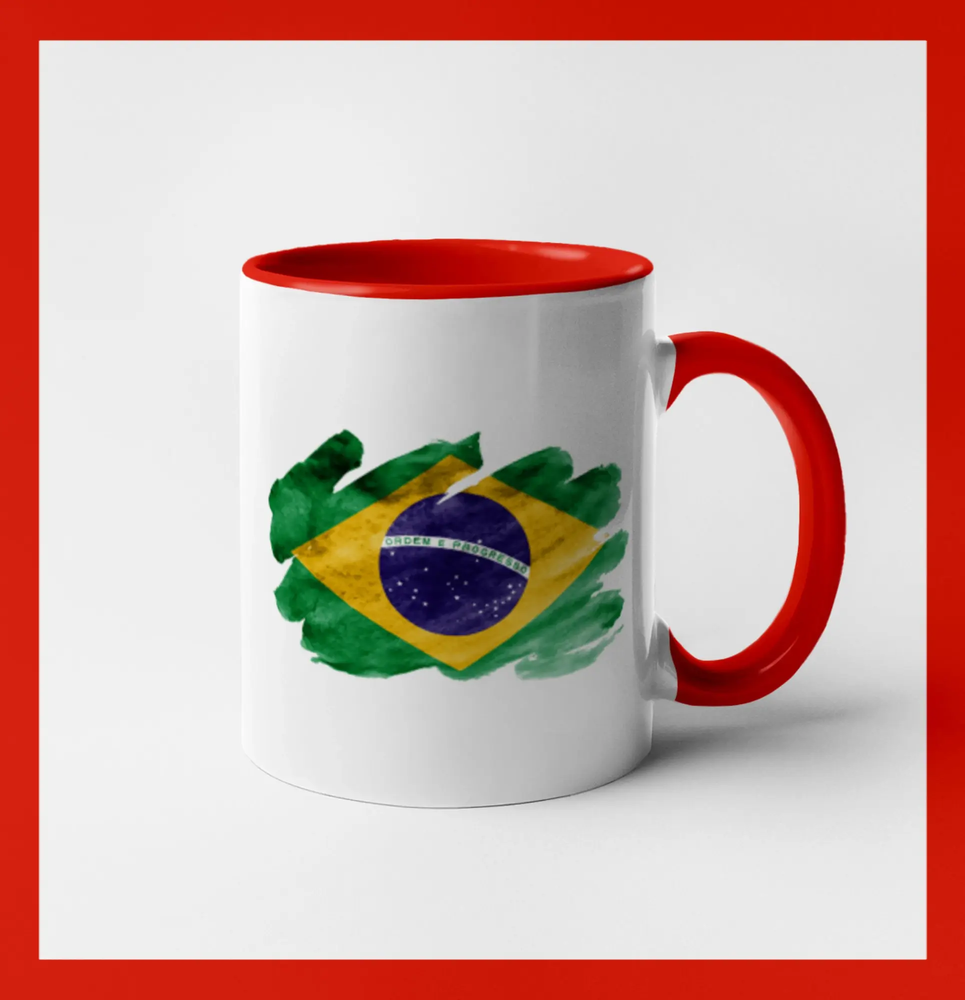 Brazílie vlajka vodové barvy
