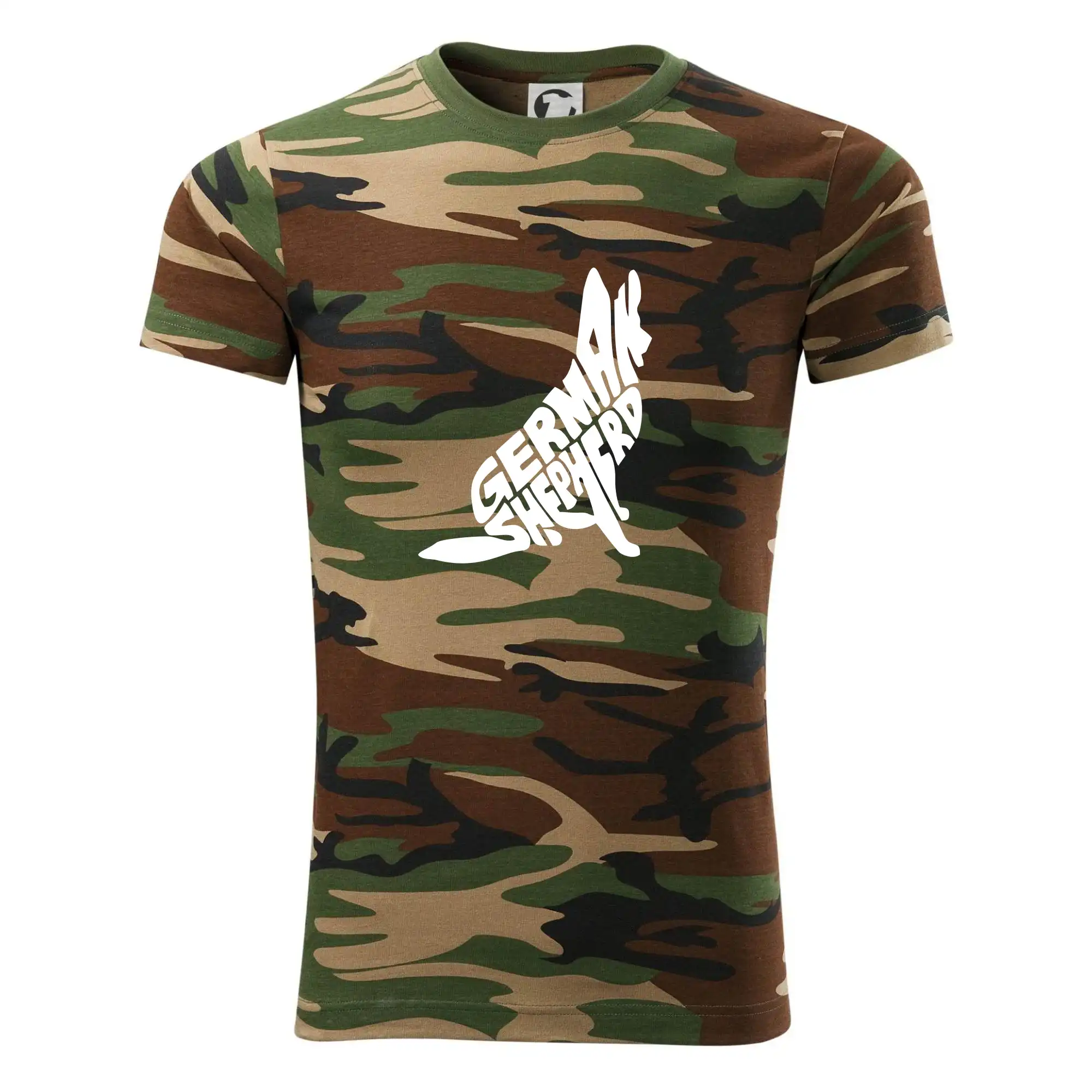 Německý ovčák sedící napis