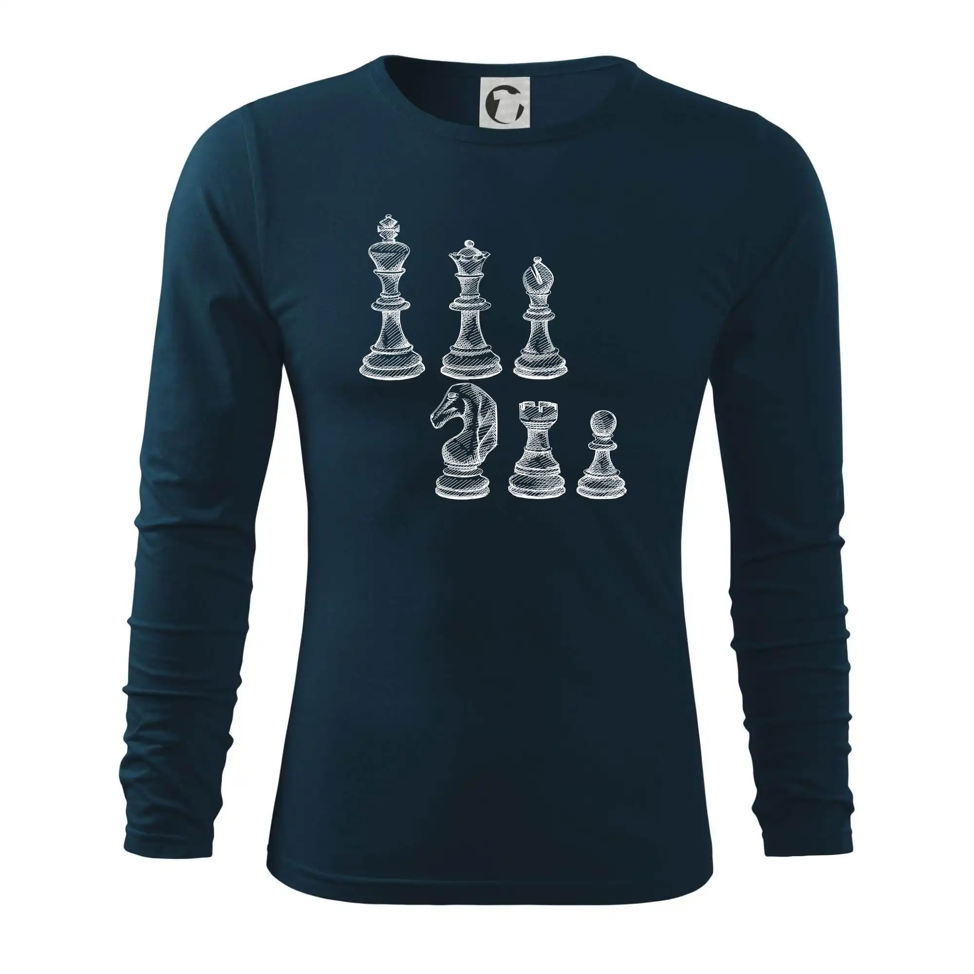 Tričká a mikiny so spoločenskými hrami  - Šachové figúrky kreslené - Tričko s dlhým rukávom FIT-T long sleeve