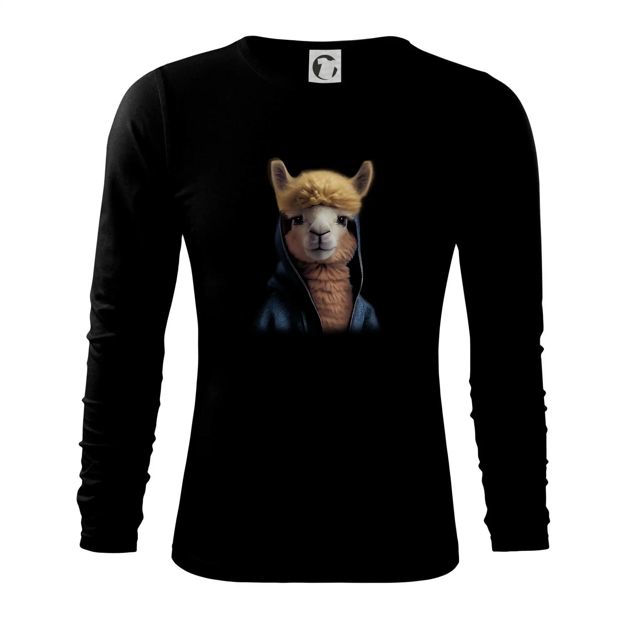 Tričká so zvieratami - Alpaka v mikině - Tričko s dlhým rukávom FIT-T long sleeve