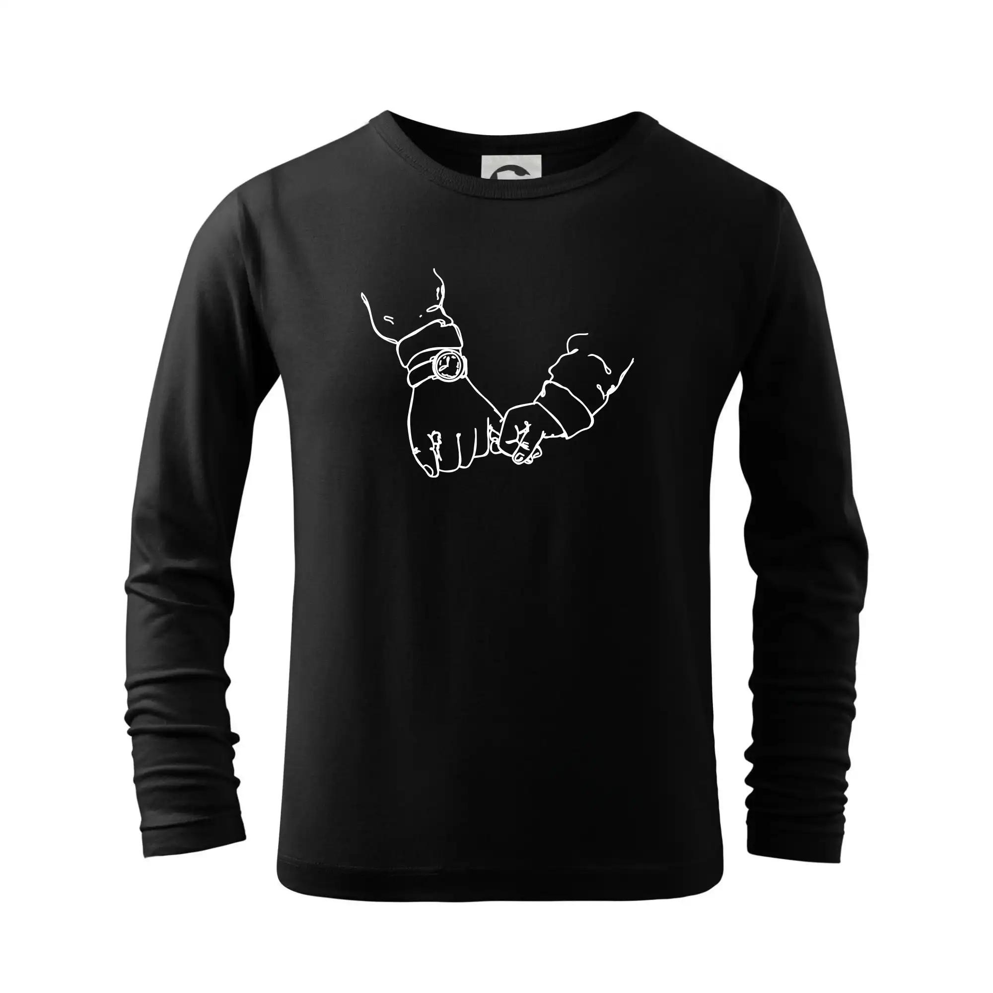 Najlepší darček pre otecka ku dňu otcov - Otec a syn ruky obrys - Tričko detské Long Sleeve