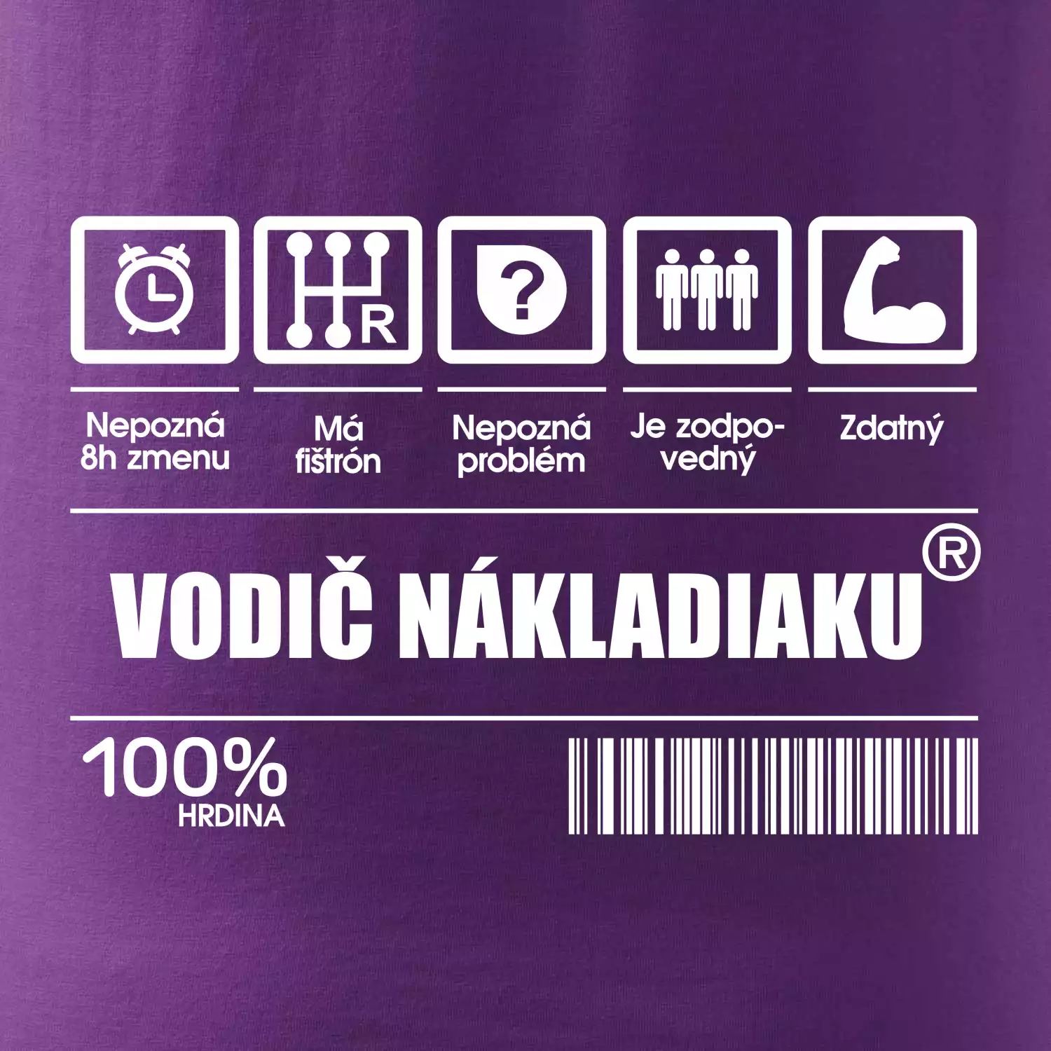 Čiarový kód - Vodič nákladiaku