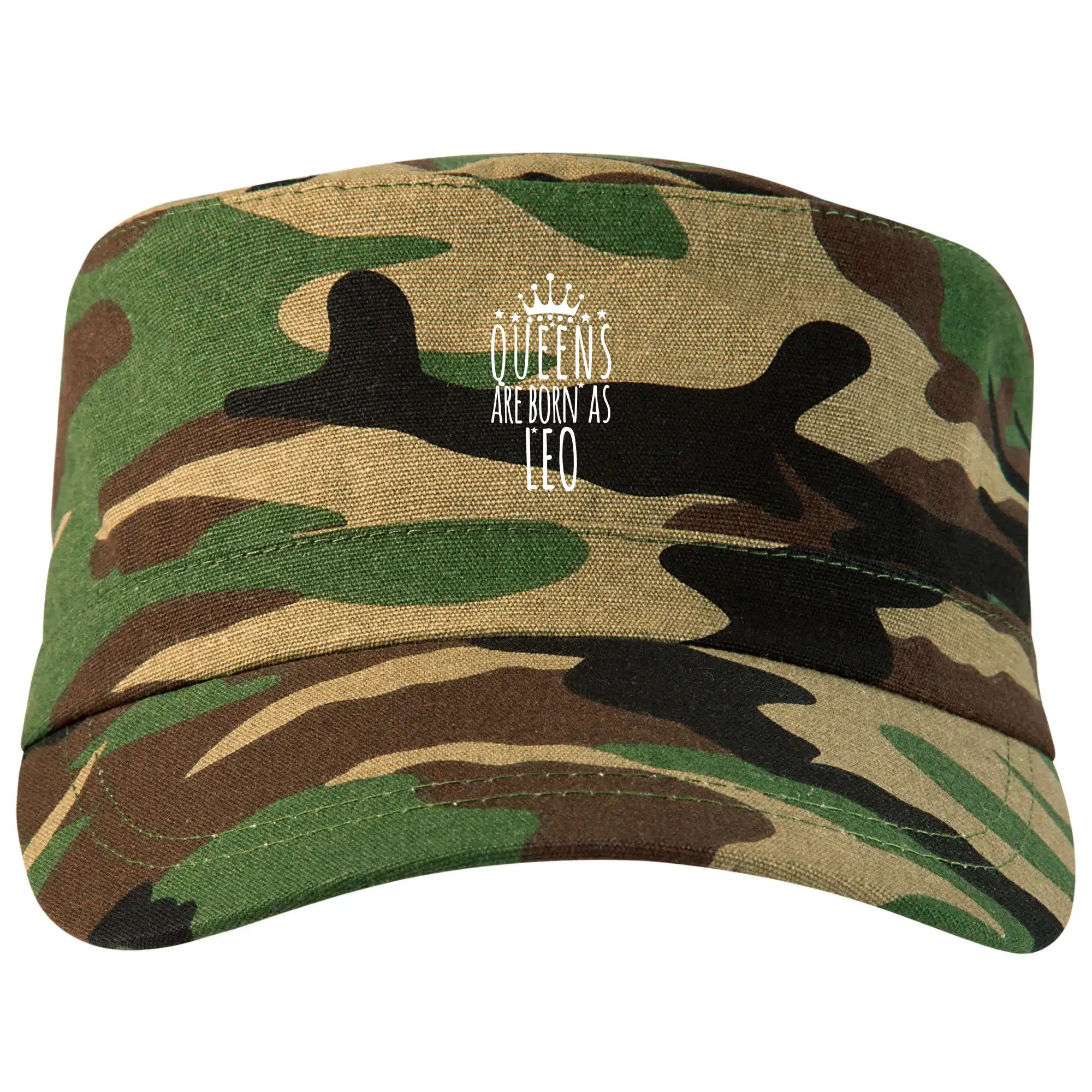 Tričká s levom - Queens are born as Leo - Lev - Šiltovka CAMO