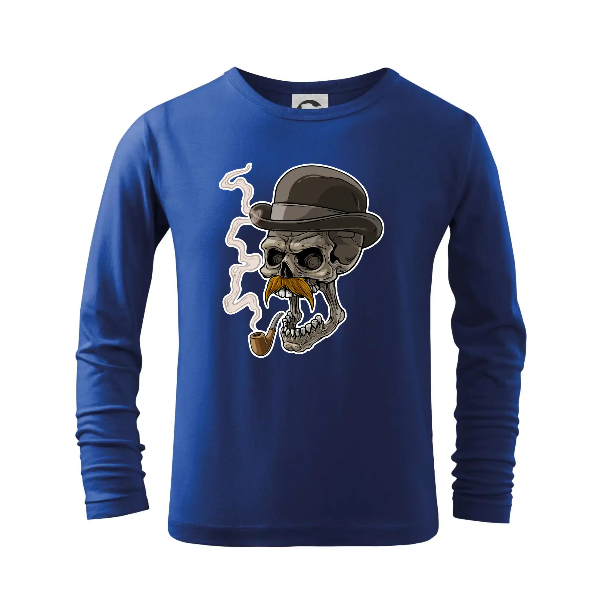 Tričká s fúzikmi - Lebka s fúzikmi - Tričko detské Long Sleeve