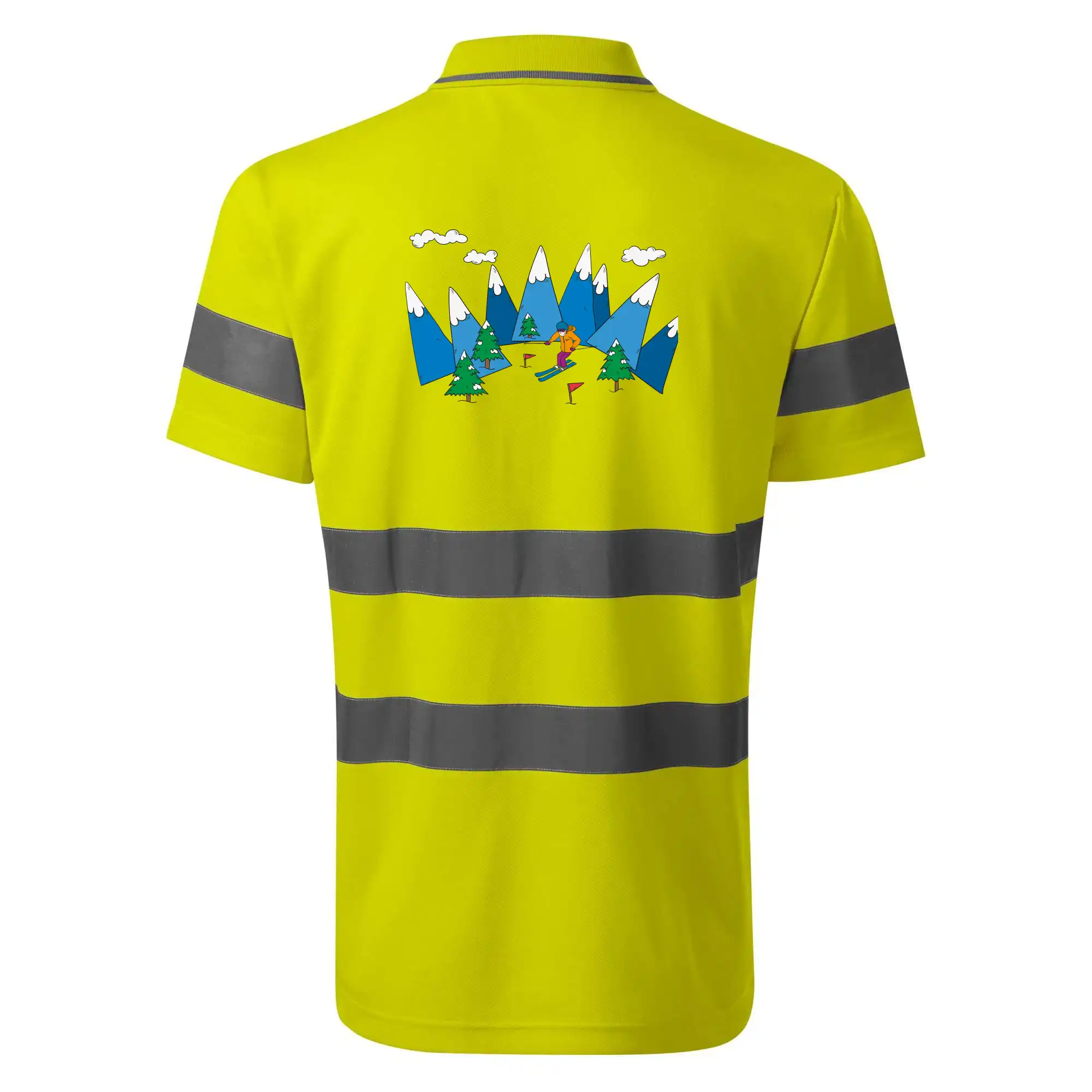 Lyžař a barevné hory