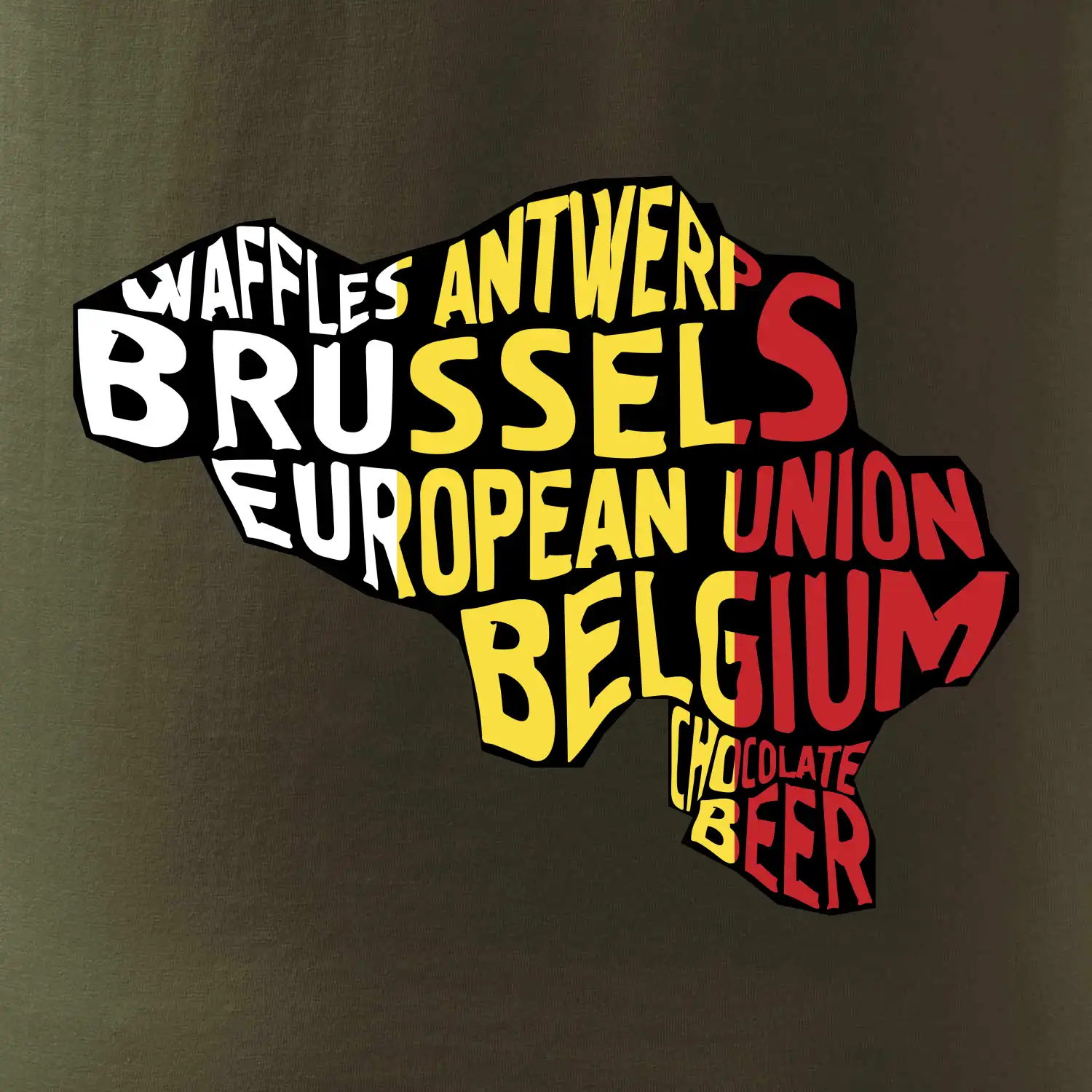 Mapy - názvy měst - Belgie