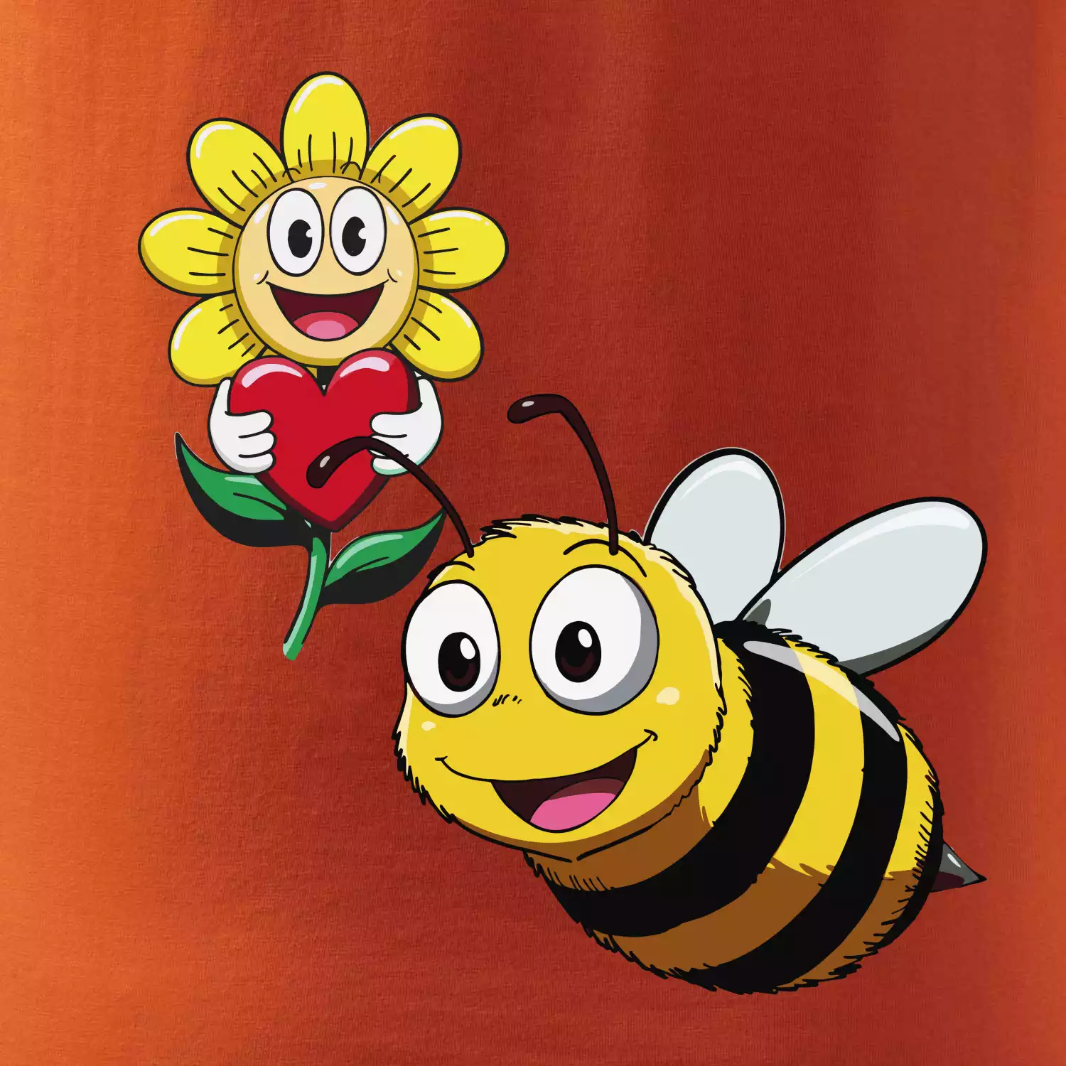 Parové triko - Včela a květina