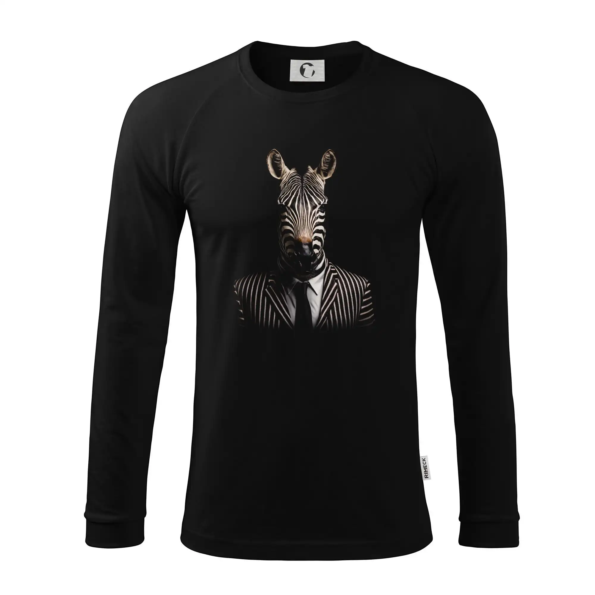 Tričká so zvieratami - Zebra v obleku - Pánske tričko s dlhým rukávom LS130