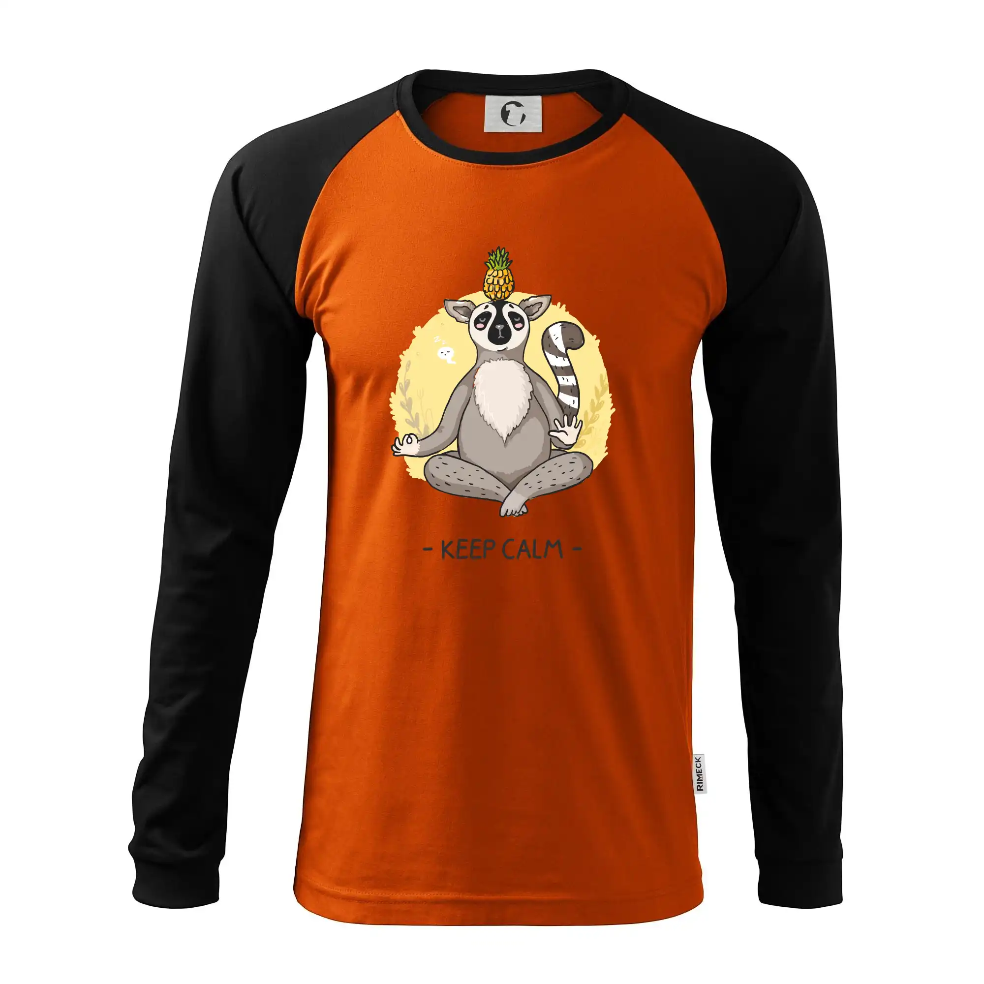 Tričká na jógu - Yoga - keep calm kreslený - Pánske tričko s dlhým rukávom LS130