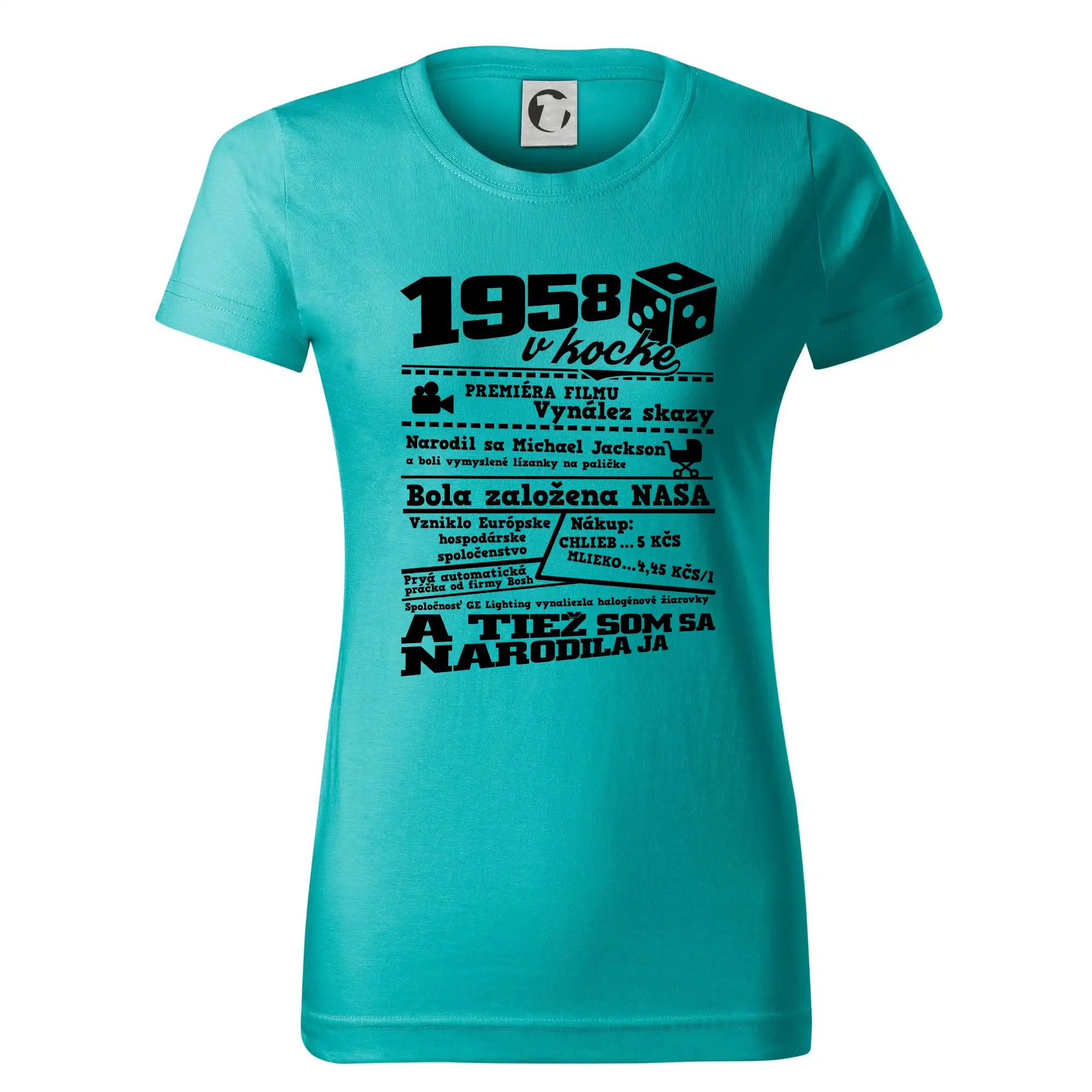1958 v kocke - Dámske tričko basic - ľahko voľnejšie a dlhšie