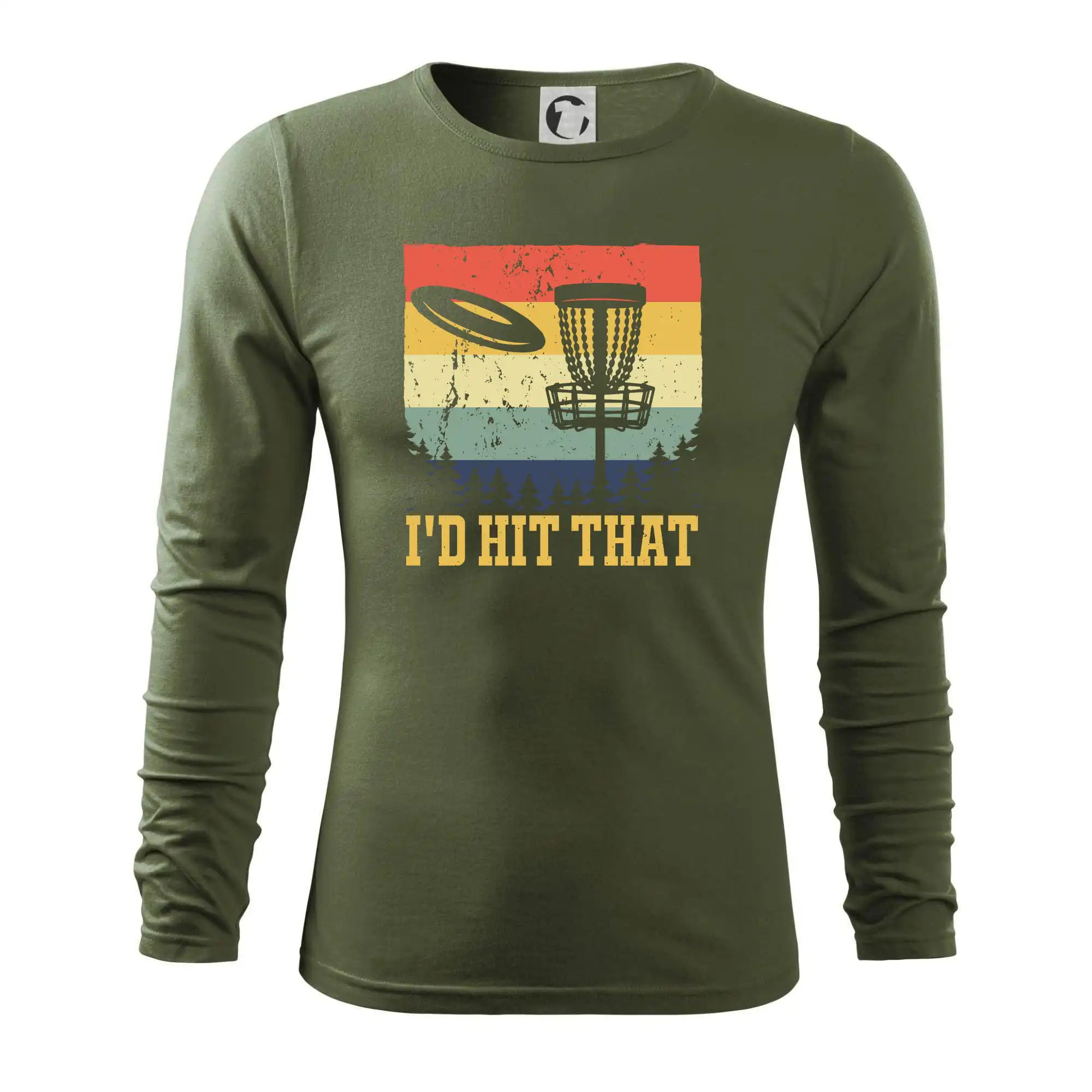 Disc golf player retro vintage