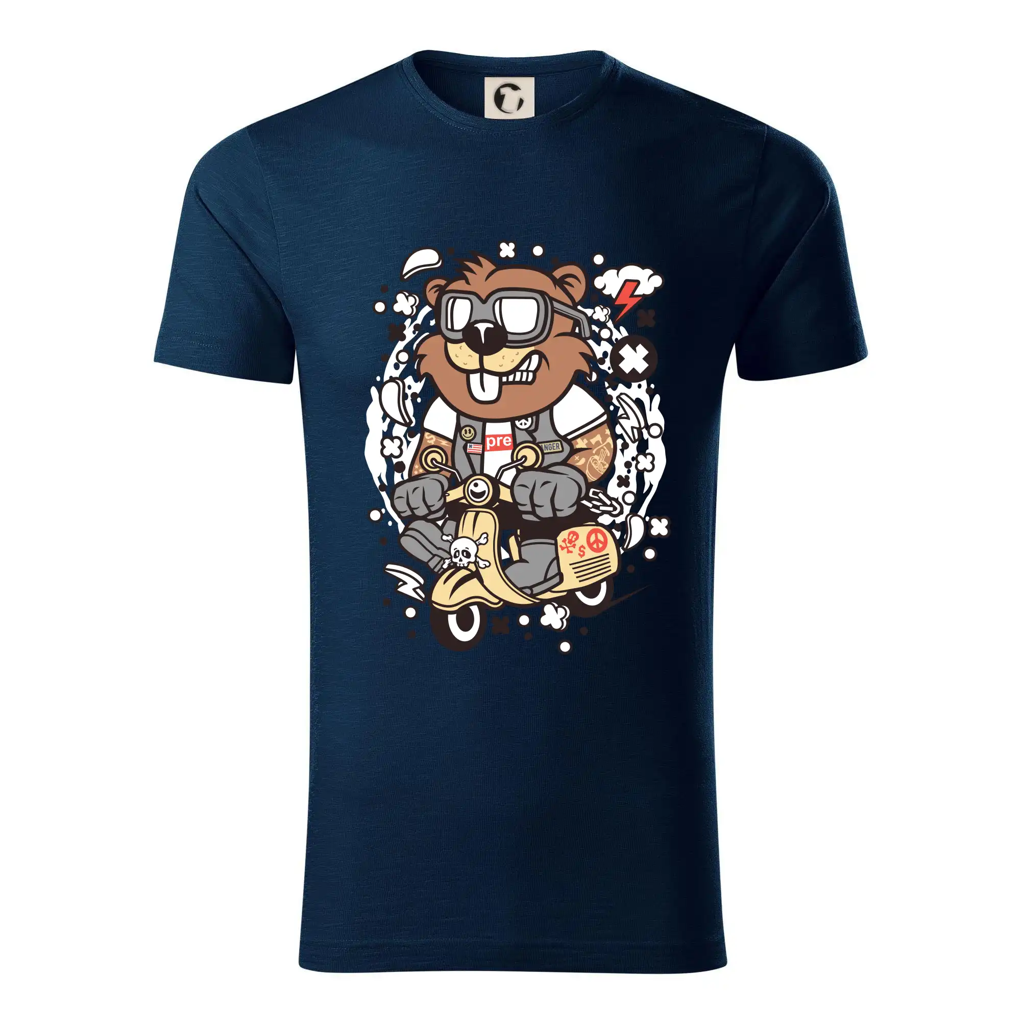 Tričko sa skútrom - Syseľ na skútri - Tričko z organickej bavlny