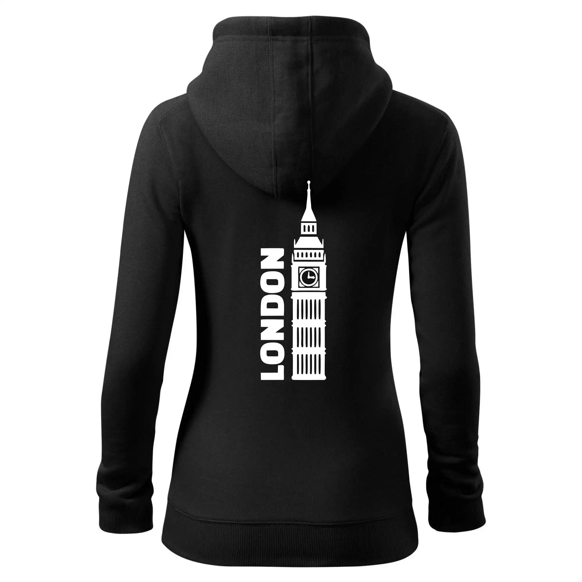 Tričká Anglicko - London veža - Mikina dámska trendy zipper s kapucňou