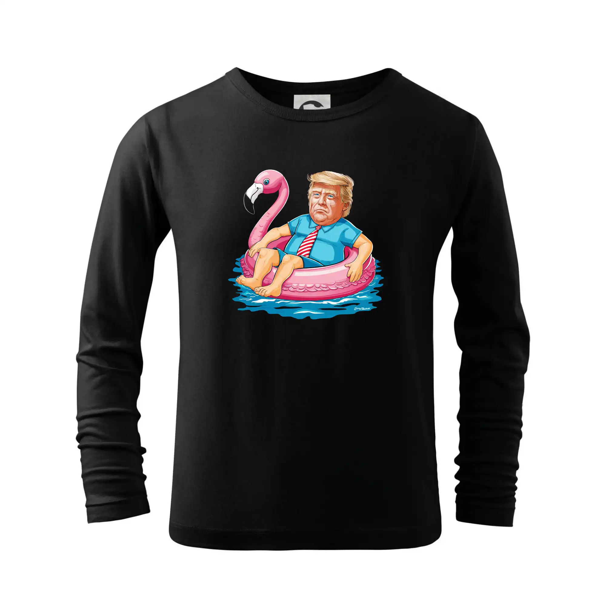 Politické tričká - Trump a plameniak - Tričko detské Long Sleeve