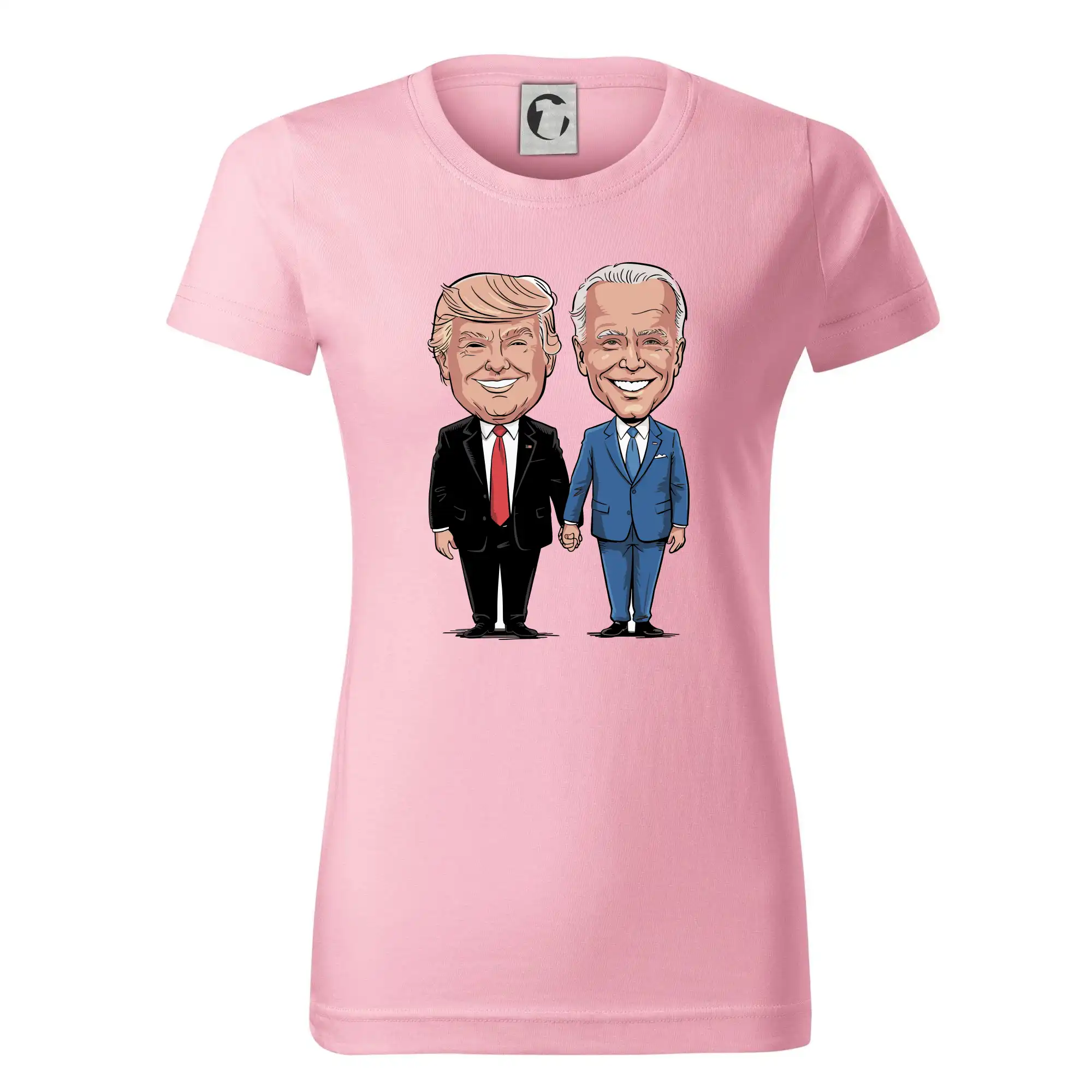 Politické tričká - Trump a Biden - veľký kamaráti - Dámske tričko basic - ľahko voľnejšie a dlhšie