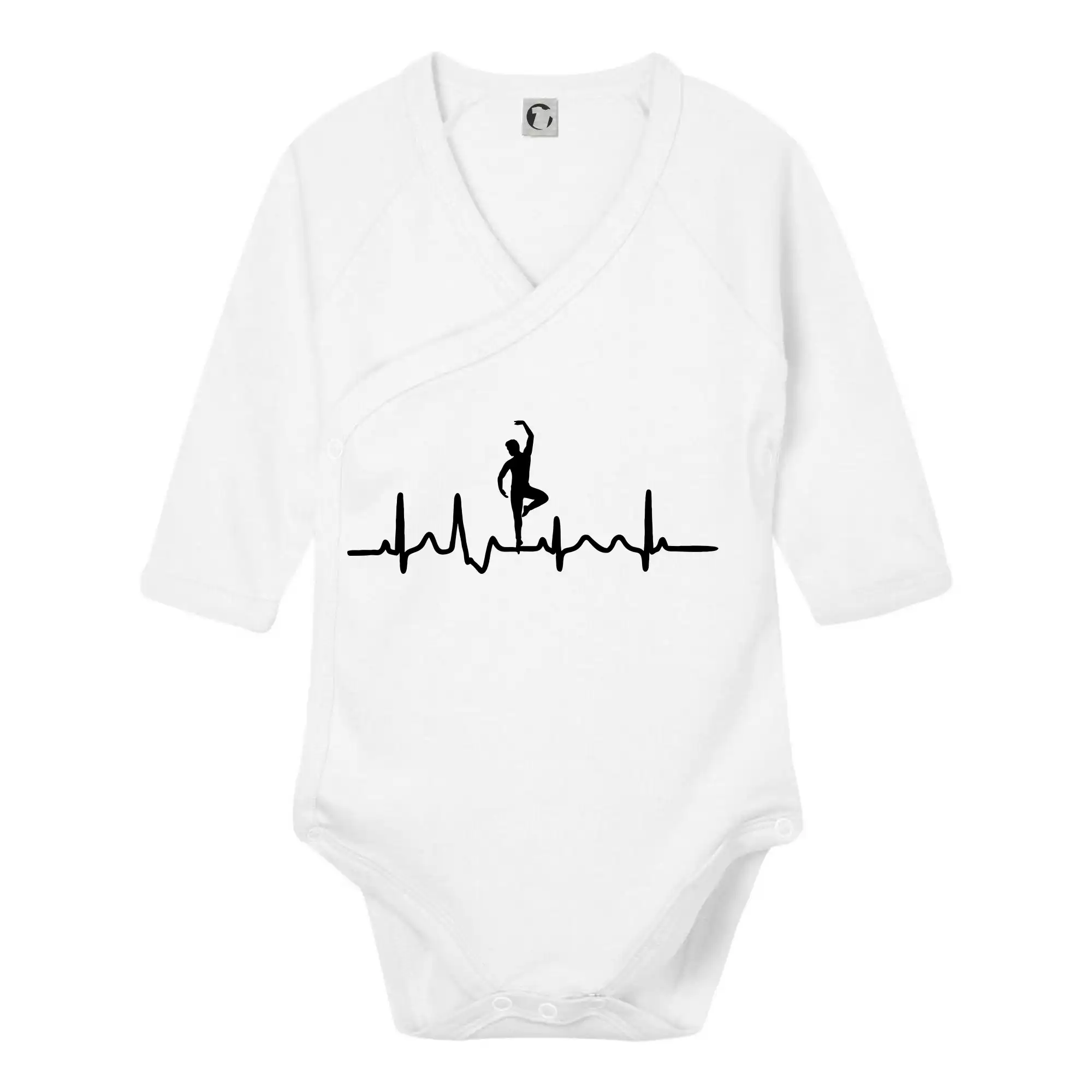 EKG tanečník muž - Body zavinovacie s dlhým rukávom