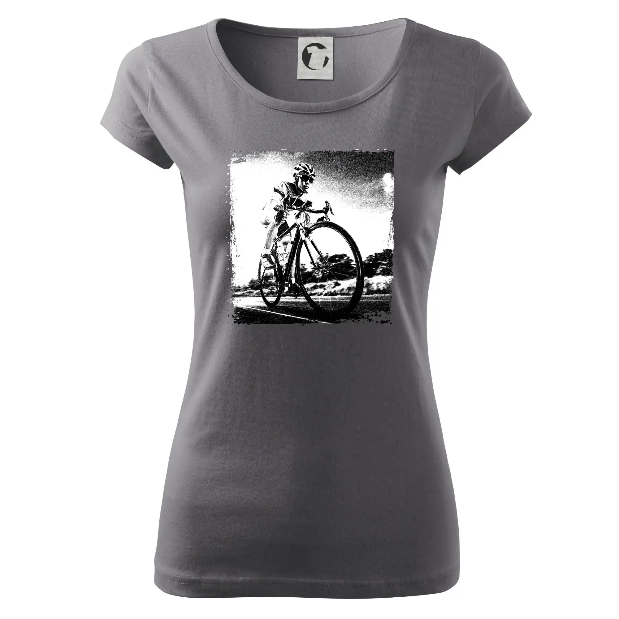 Cyklista černobílá cesta