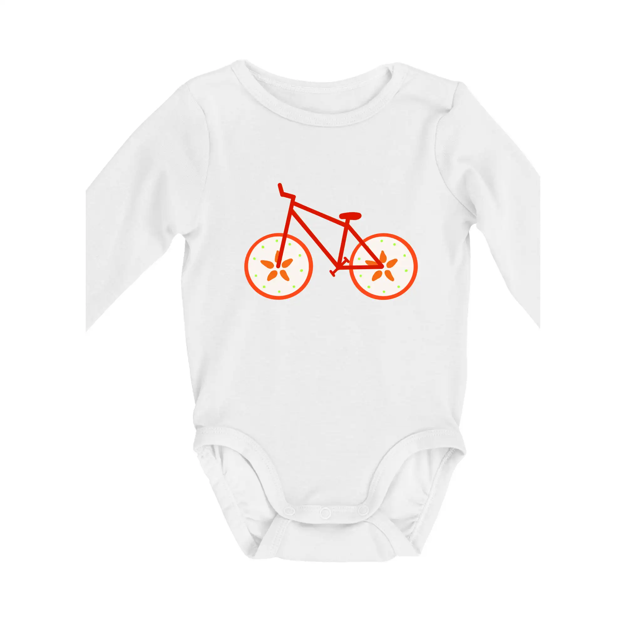Tričko ako darček pre cyklistu - Bicykel Jablko (Moňas) - Body dojčenské s dlhým rukávom