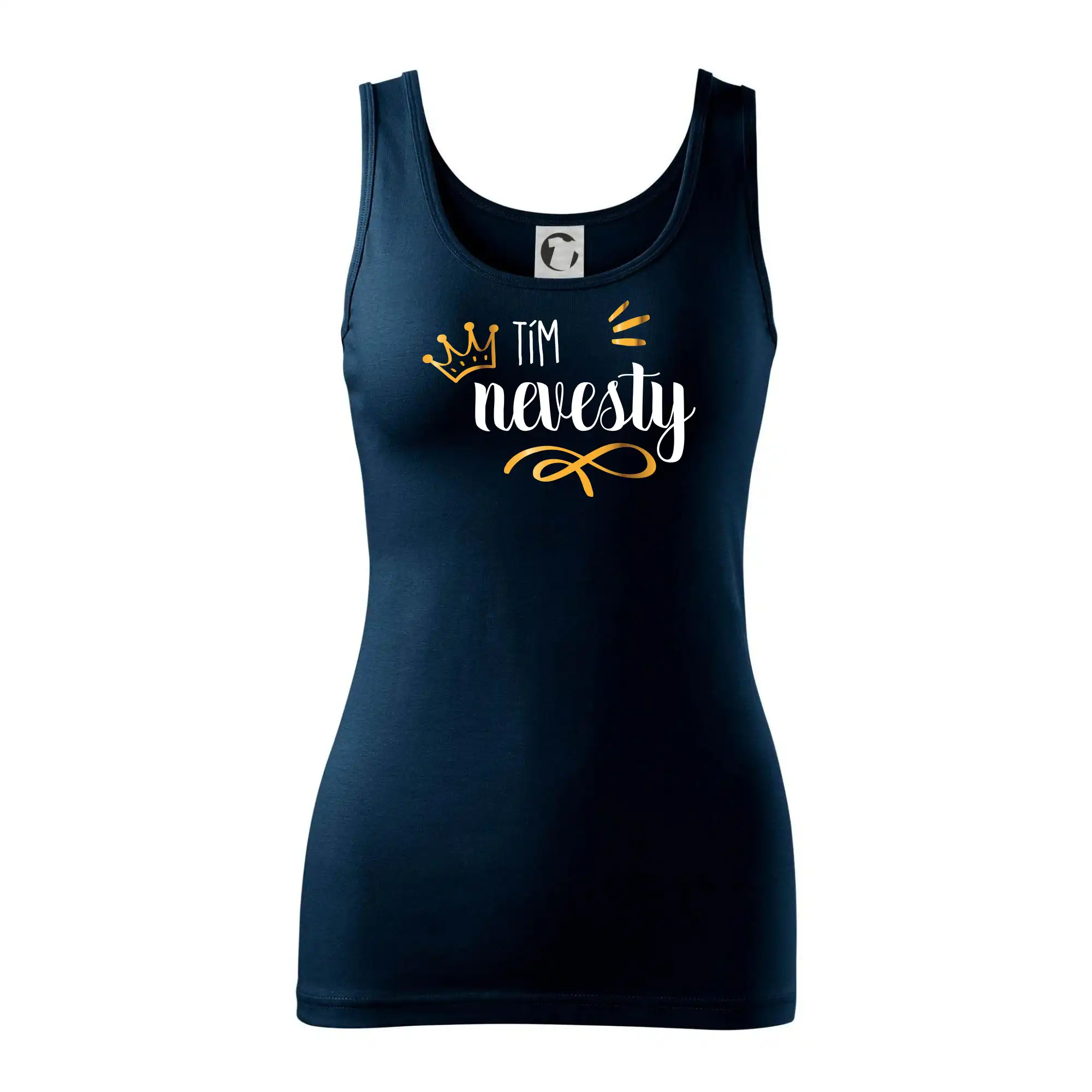 Tričká na rozlúčku so slobodou - Tím nevesty princezná - zlatá potlač - Dámske tielko