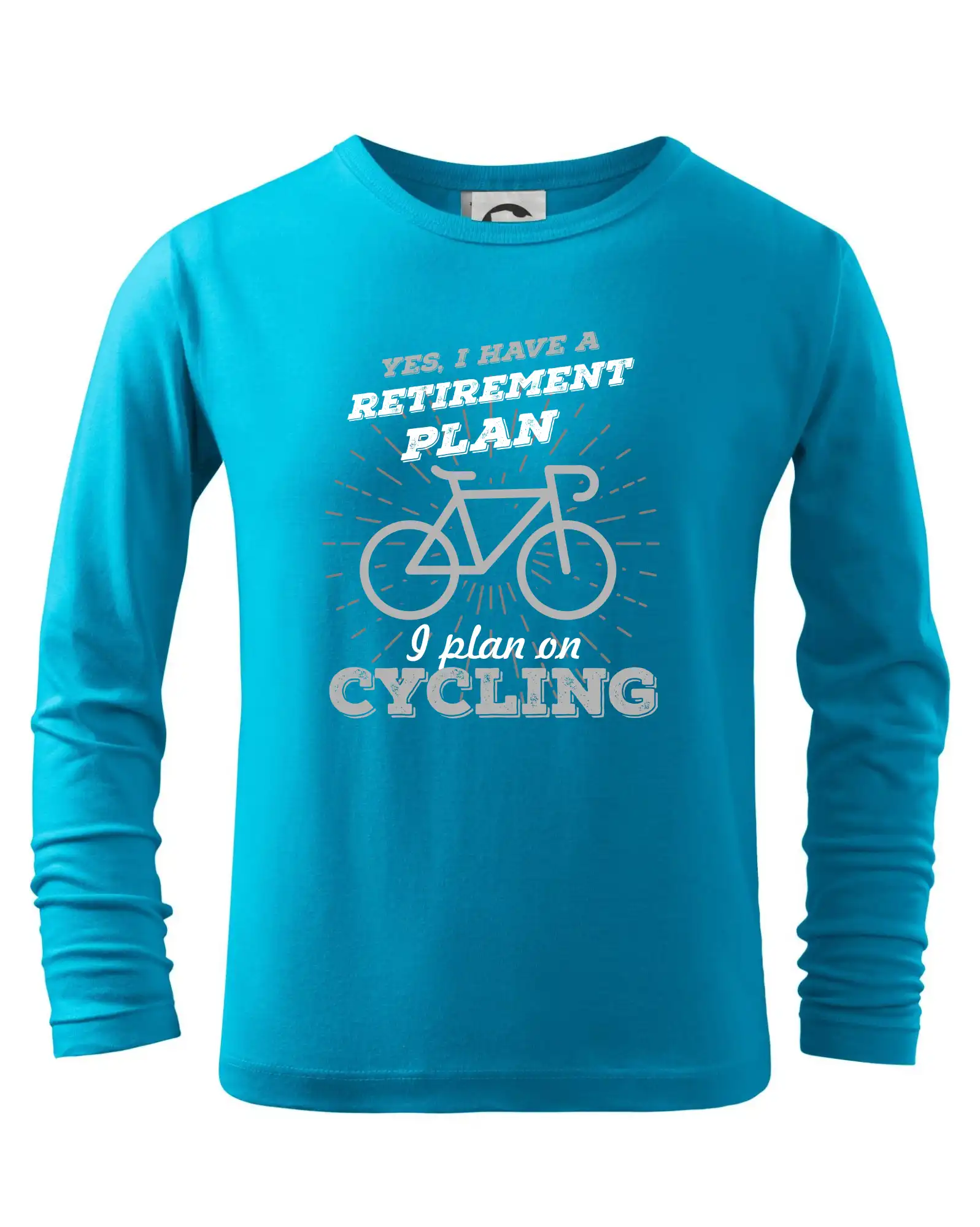 Tričko ako darček pre cyklistu - Sivý bicykel - Yes, I have a retirement plan, Aj plan on cycling - Tričko detské Long Sleeve