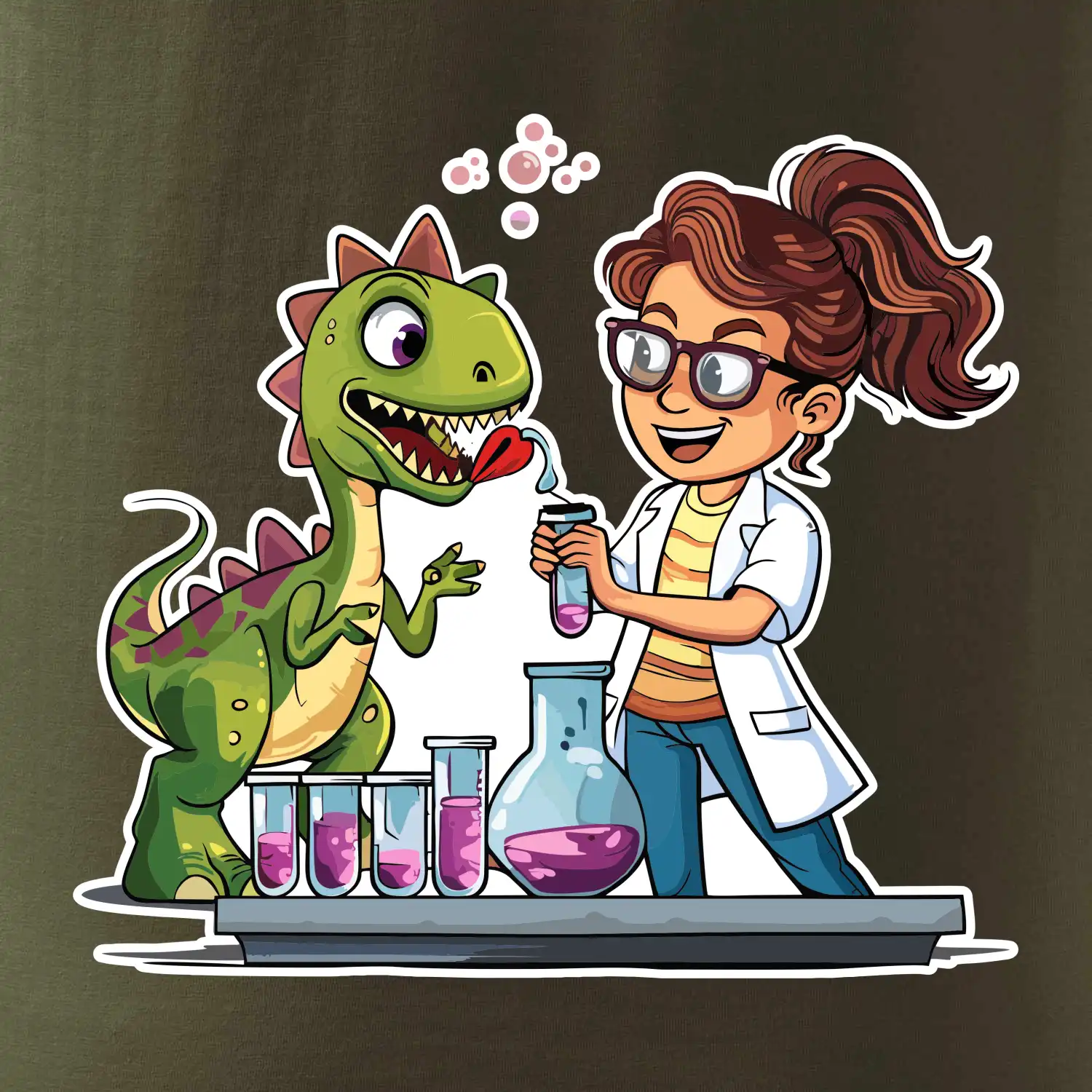 Chemik a dinosaurus - Holka