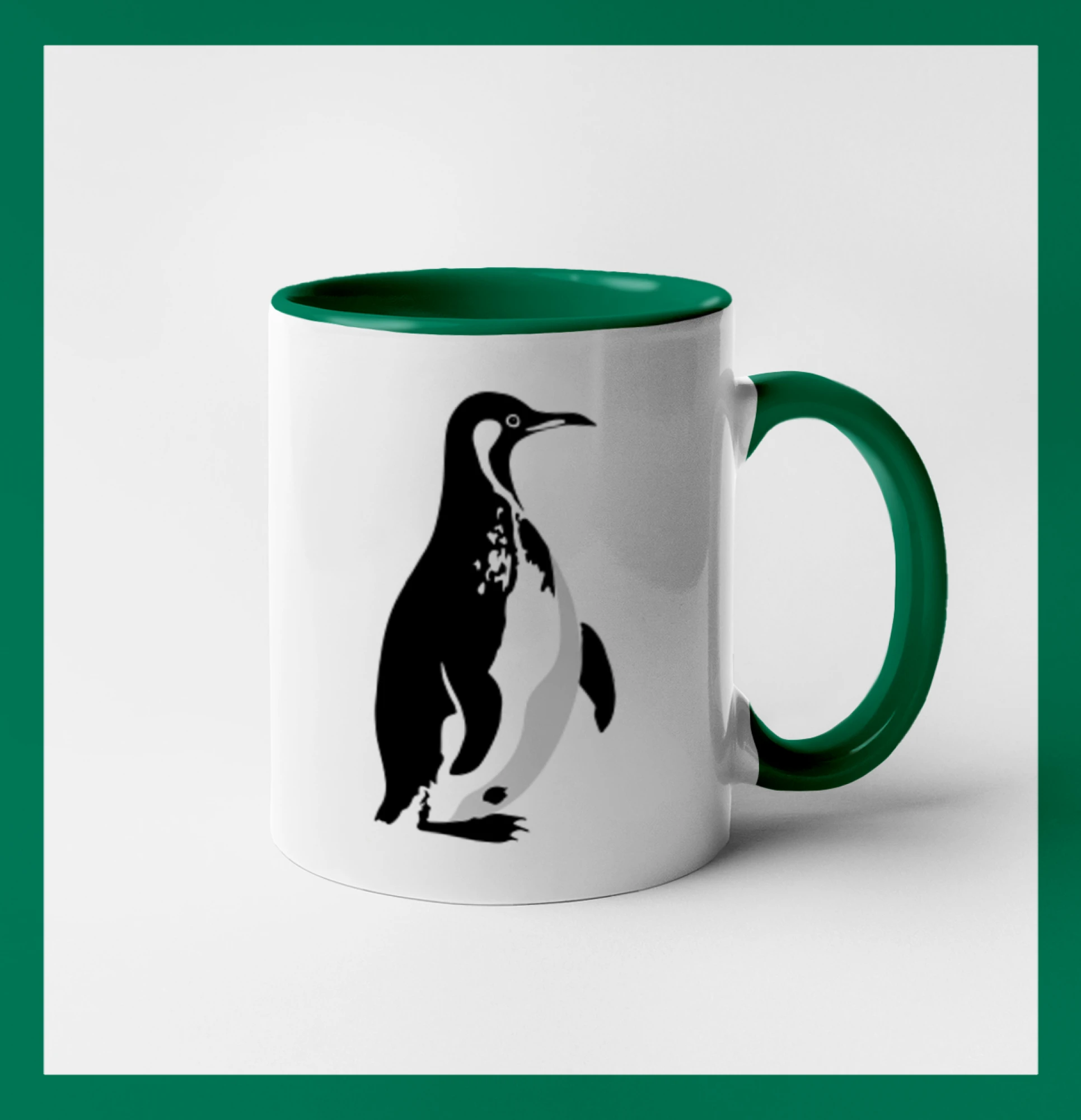 Tučňák černobílý z boku