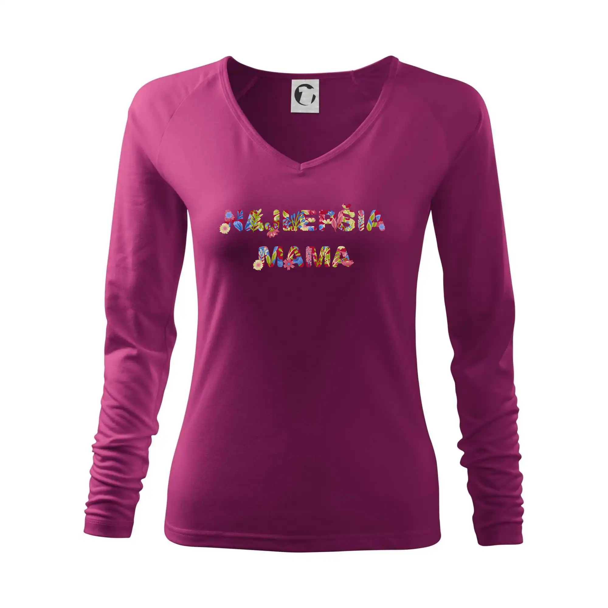 Tričká a mikiny pre mamičky - Kvetinový nápis - Najlepšia mama - Tričko dámske Elegance