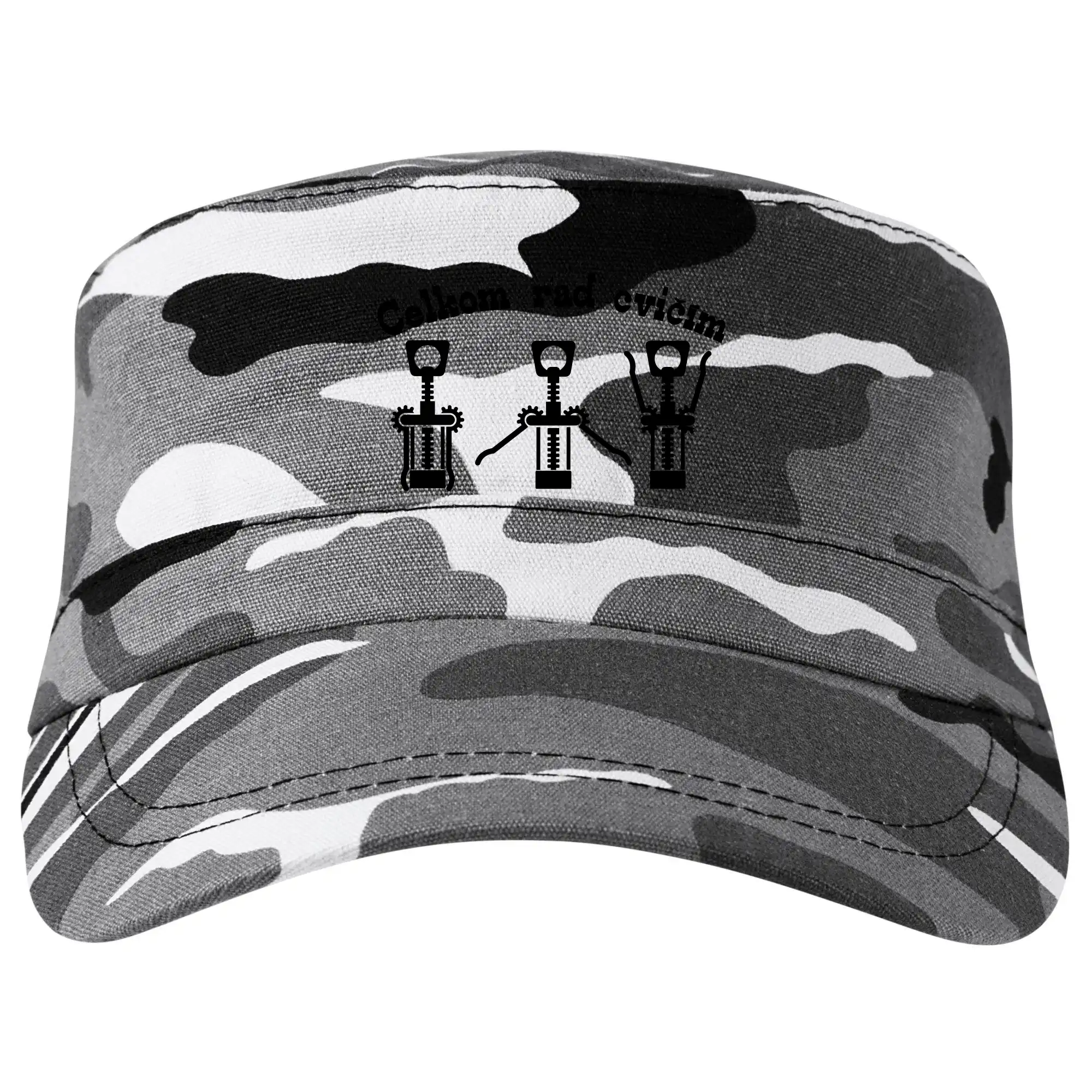 Vtipná tričká s tematikou vína - Celkom rada /rad  cvičím - Šiltovka CAMO