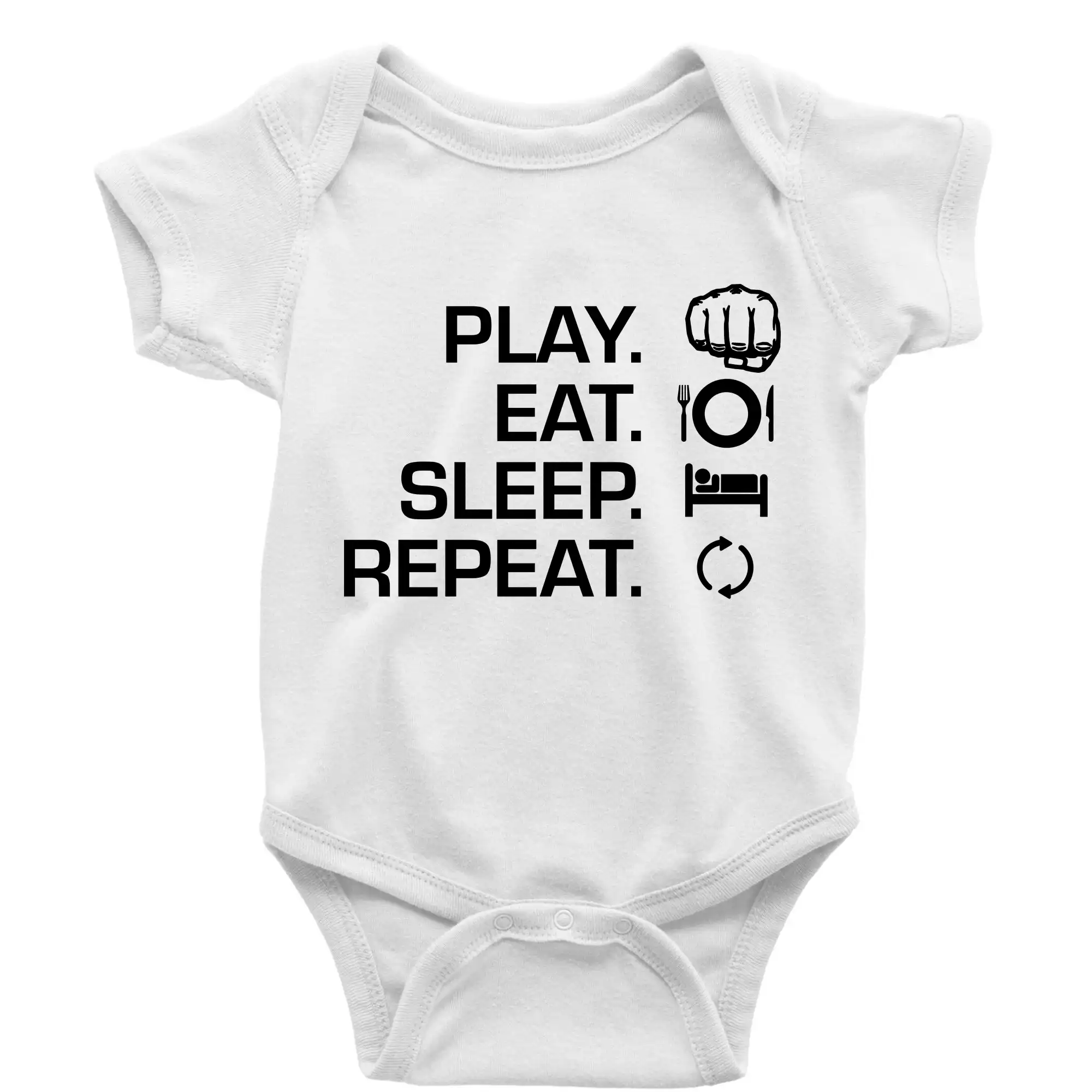 Tričká Karate - MMA eat sleep repeat - Body dojčenské s krátkym rukávom