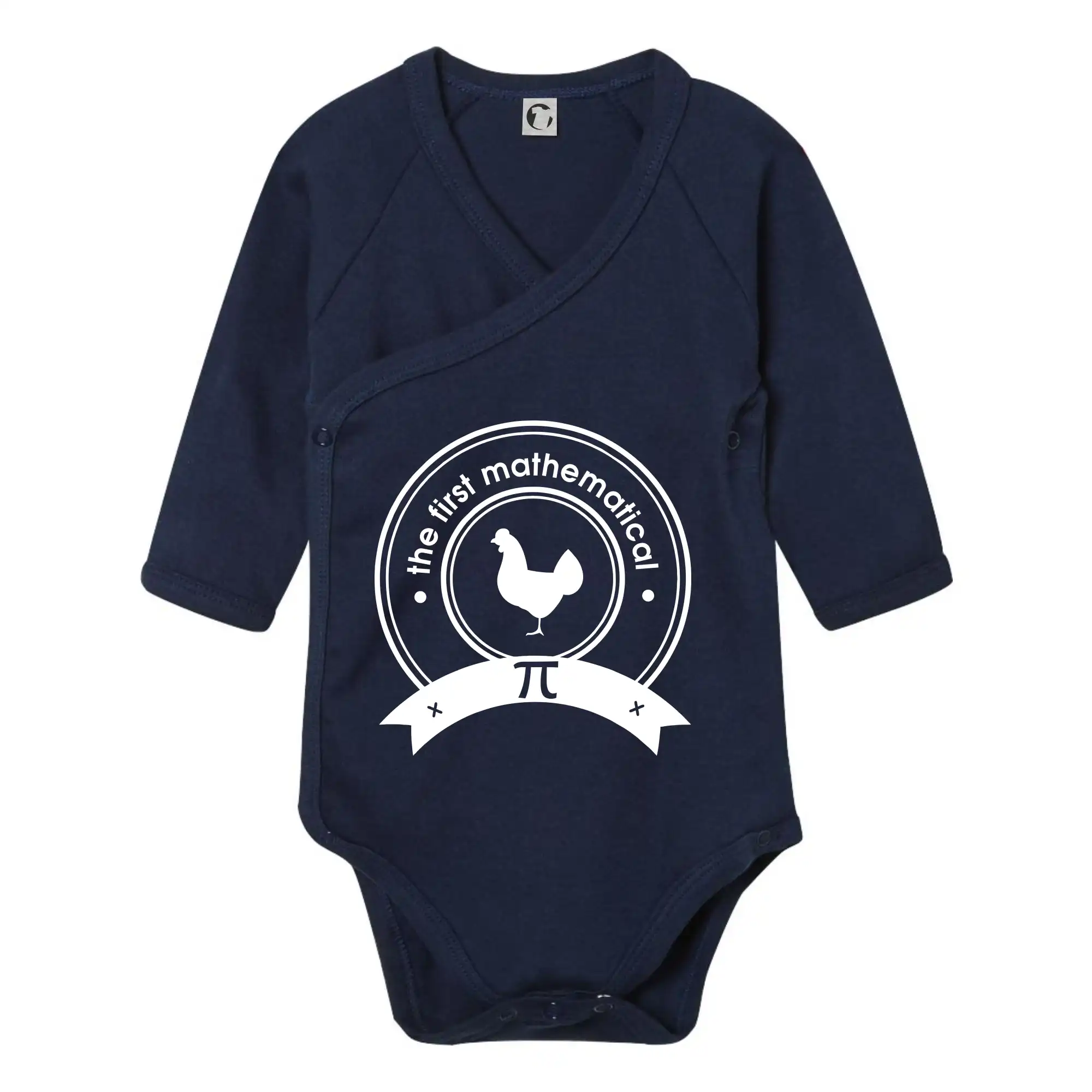 Vtipné tričká pre matematiky - The First Mathematical - Body zavinovacie s dlhým rukávom