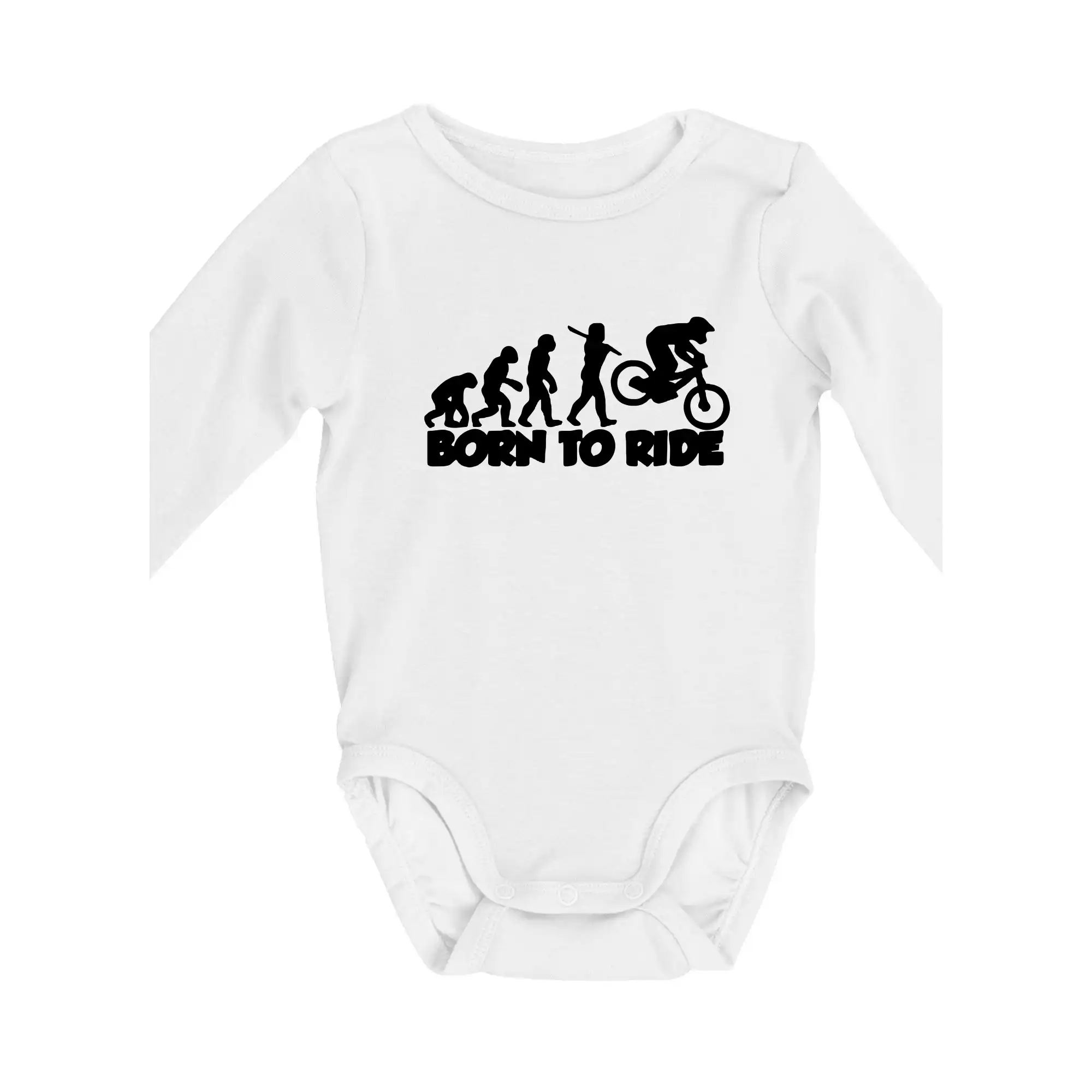 Tričká s potlačou evolúcia - Evolution Born to ride - Body dojčenské s dlhým rukávom