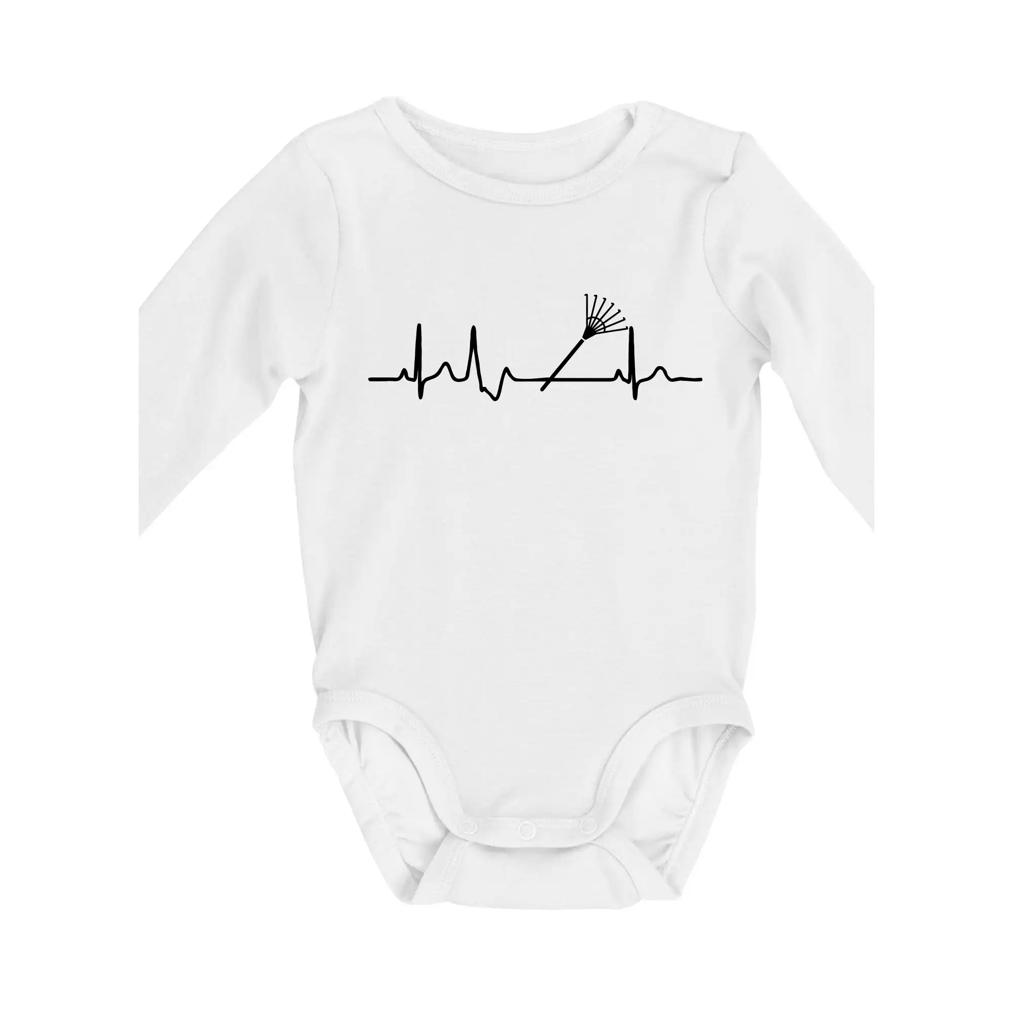 Tričká na chalupu - EKG záhrada - hrable - Body dojčenské s dlhým rukávom