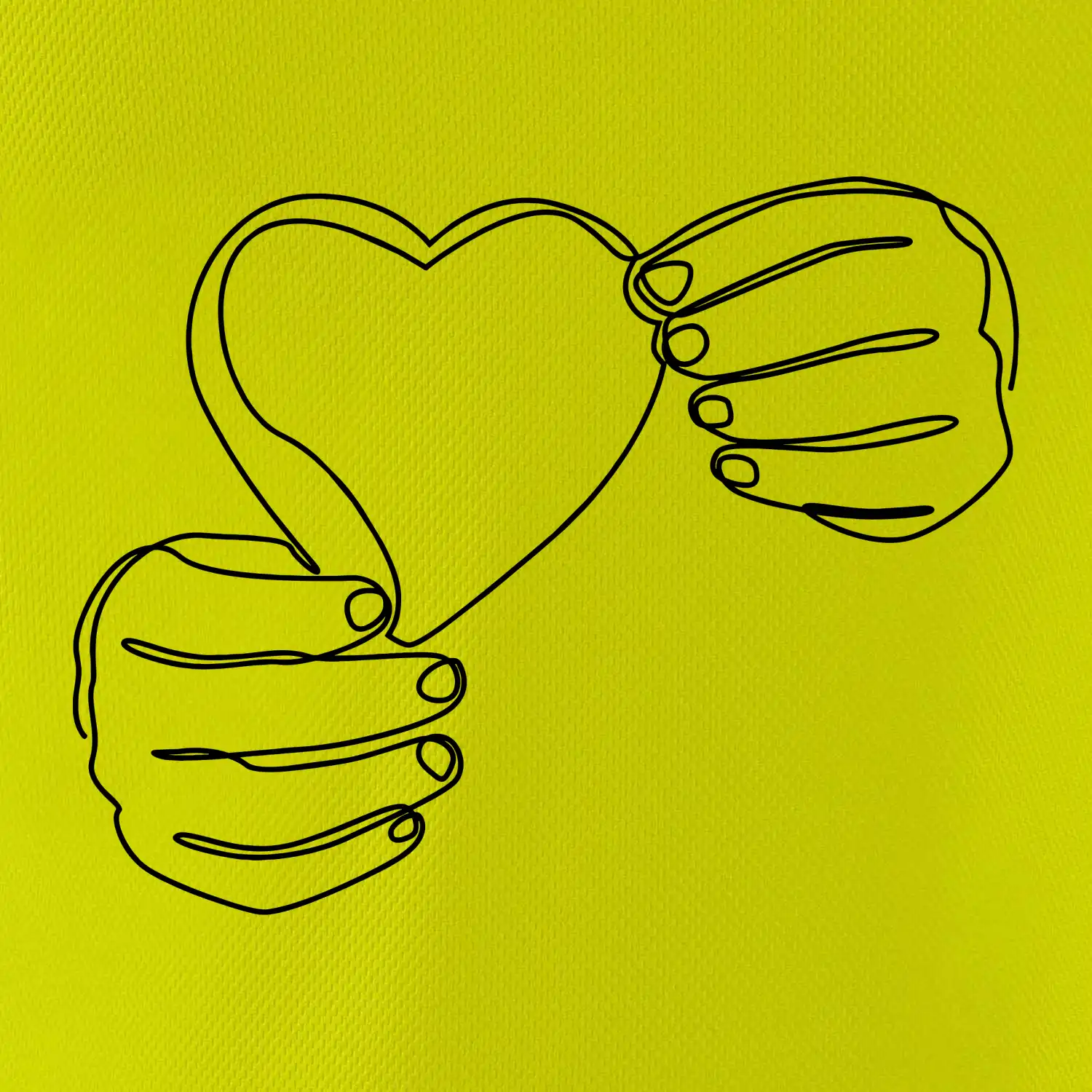 Ruka držící srdce  jedním tahem