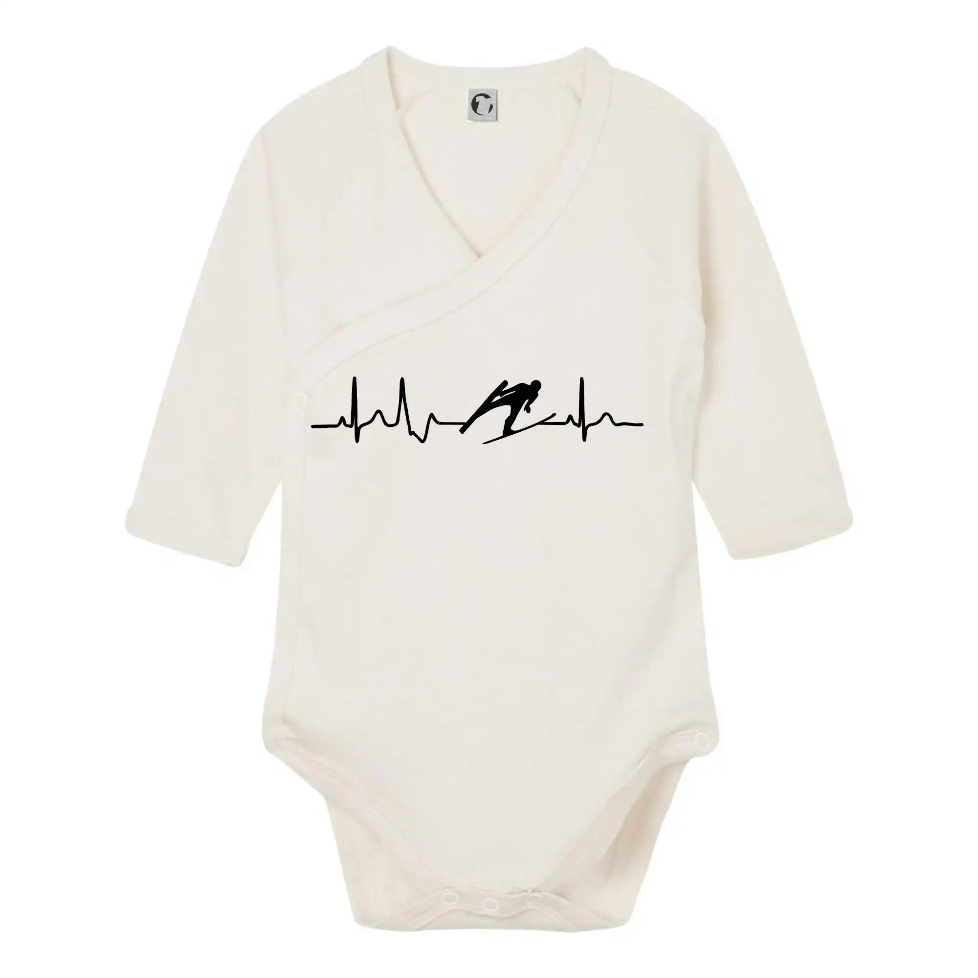 Lyže a Snowboard - EKG skoky na lyžiach - Body zavinovacie s dlhým rukávom