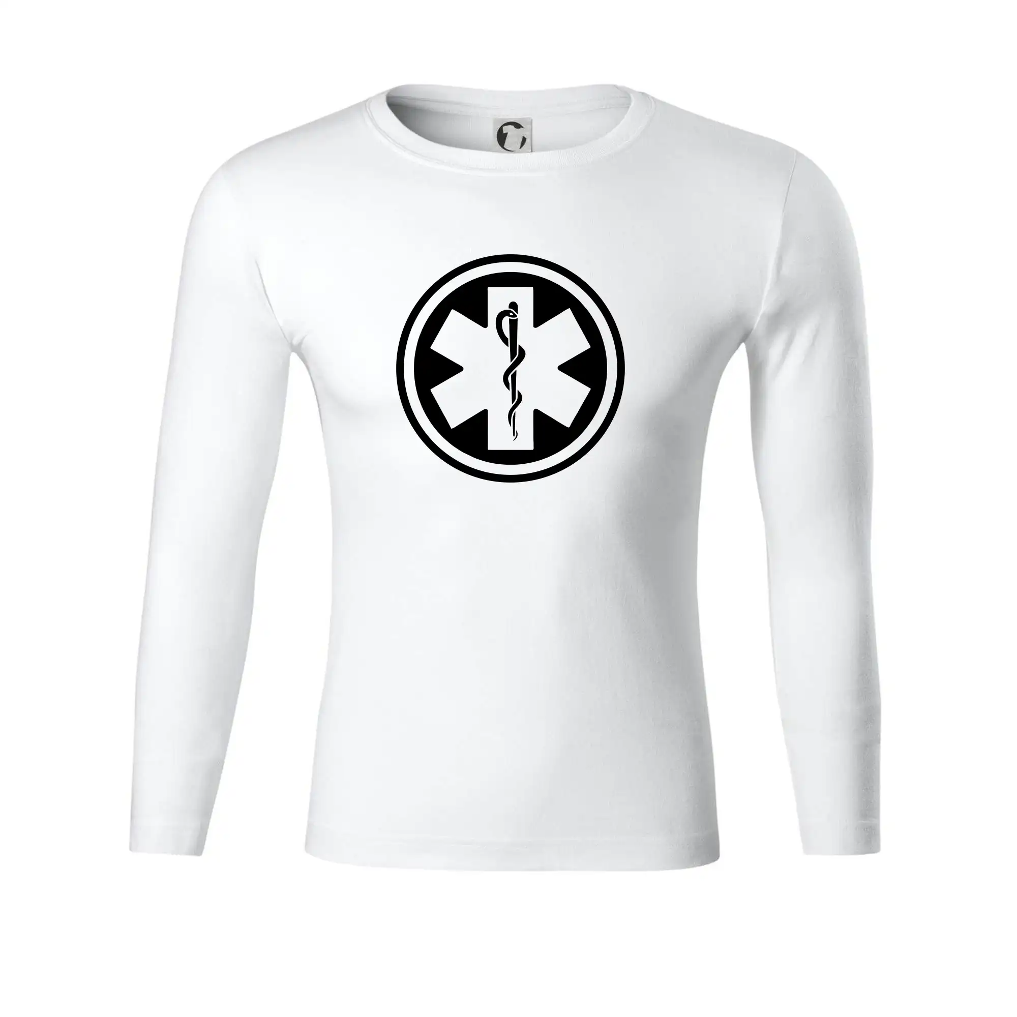 Tričká a mikiny pre záchranárov a lekárov - Kvalitné oblečenie pre zdravotníkov - Rescue logo samostatné guľaté - Tričko Progress s dlhým rukávom