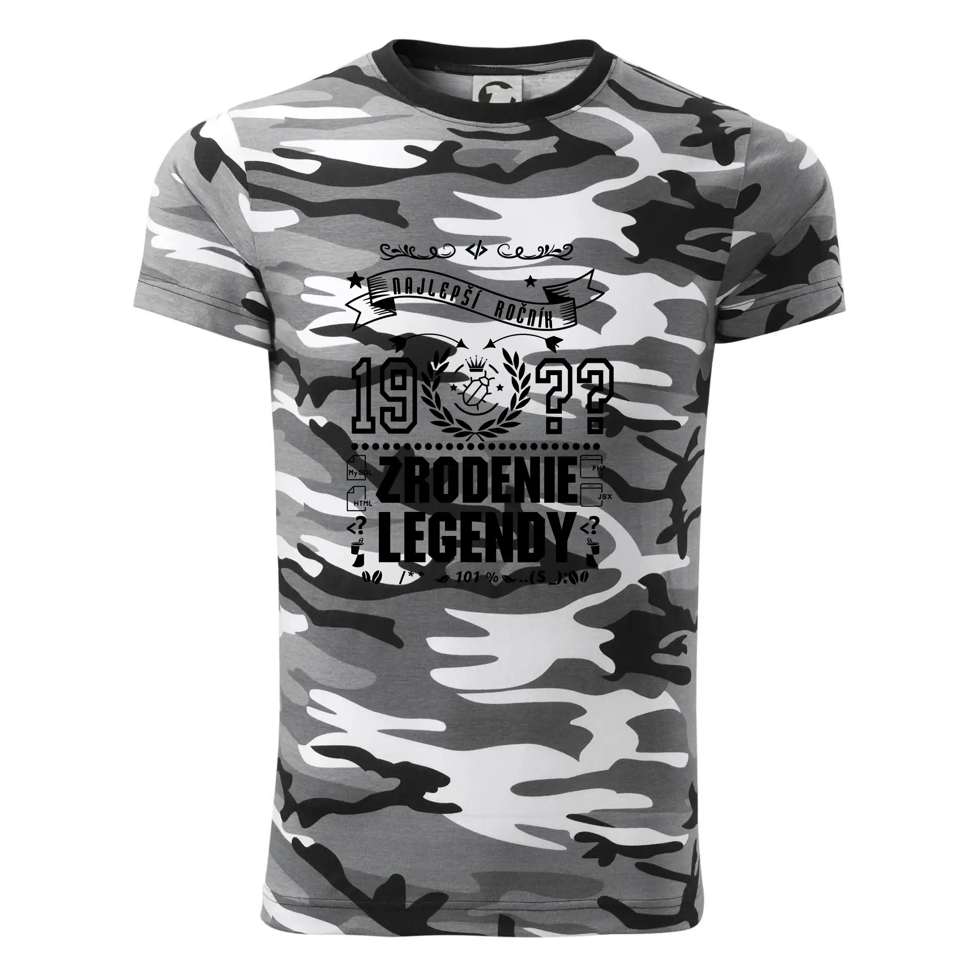 Trička Zrodenie legendy - Zrodenie legendy pre programátora - Army CAMOUFLAGE