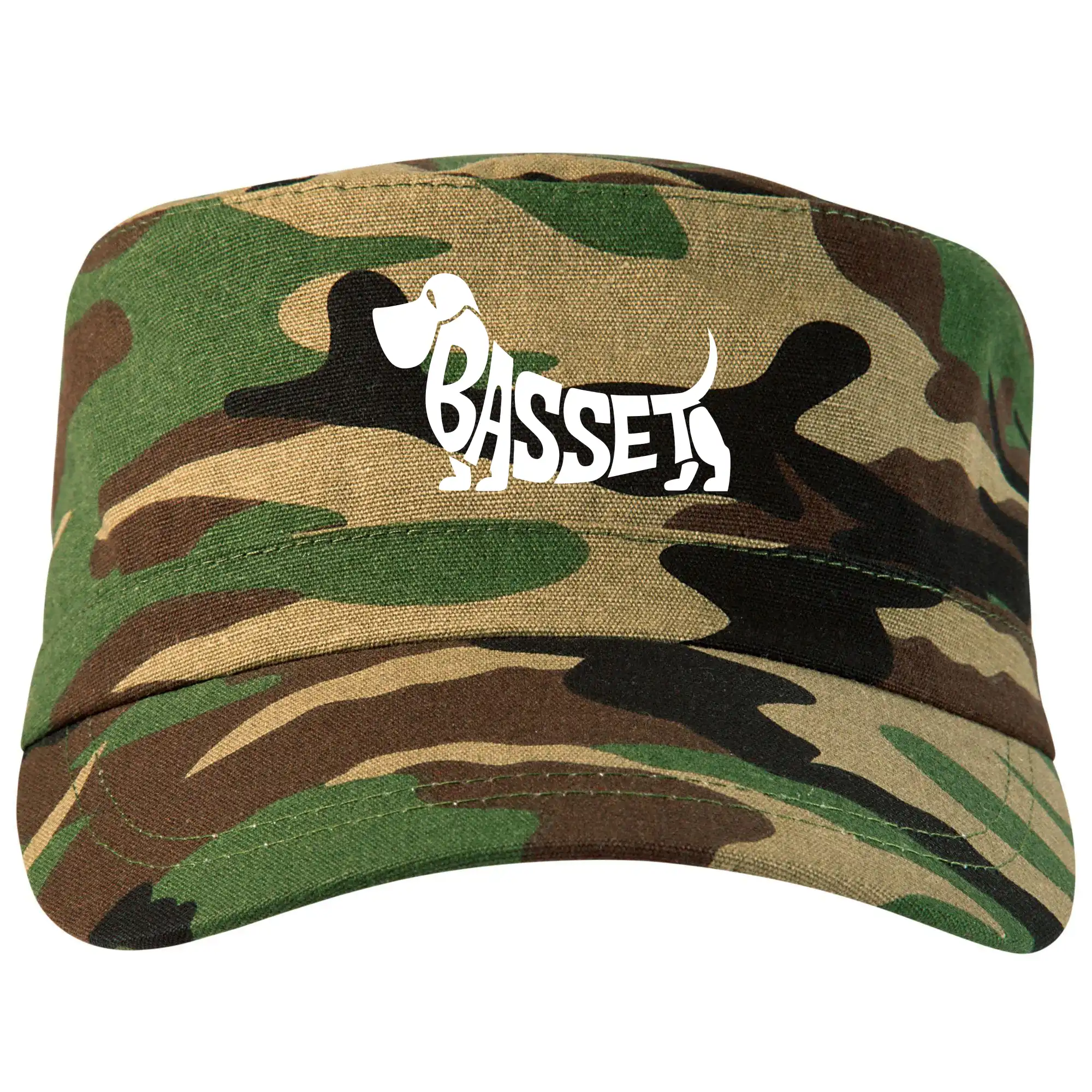 Ostatné psie plemená - Basset nápis v tele - Šiltovka CAMO